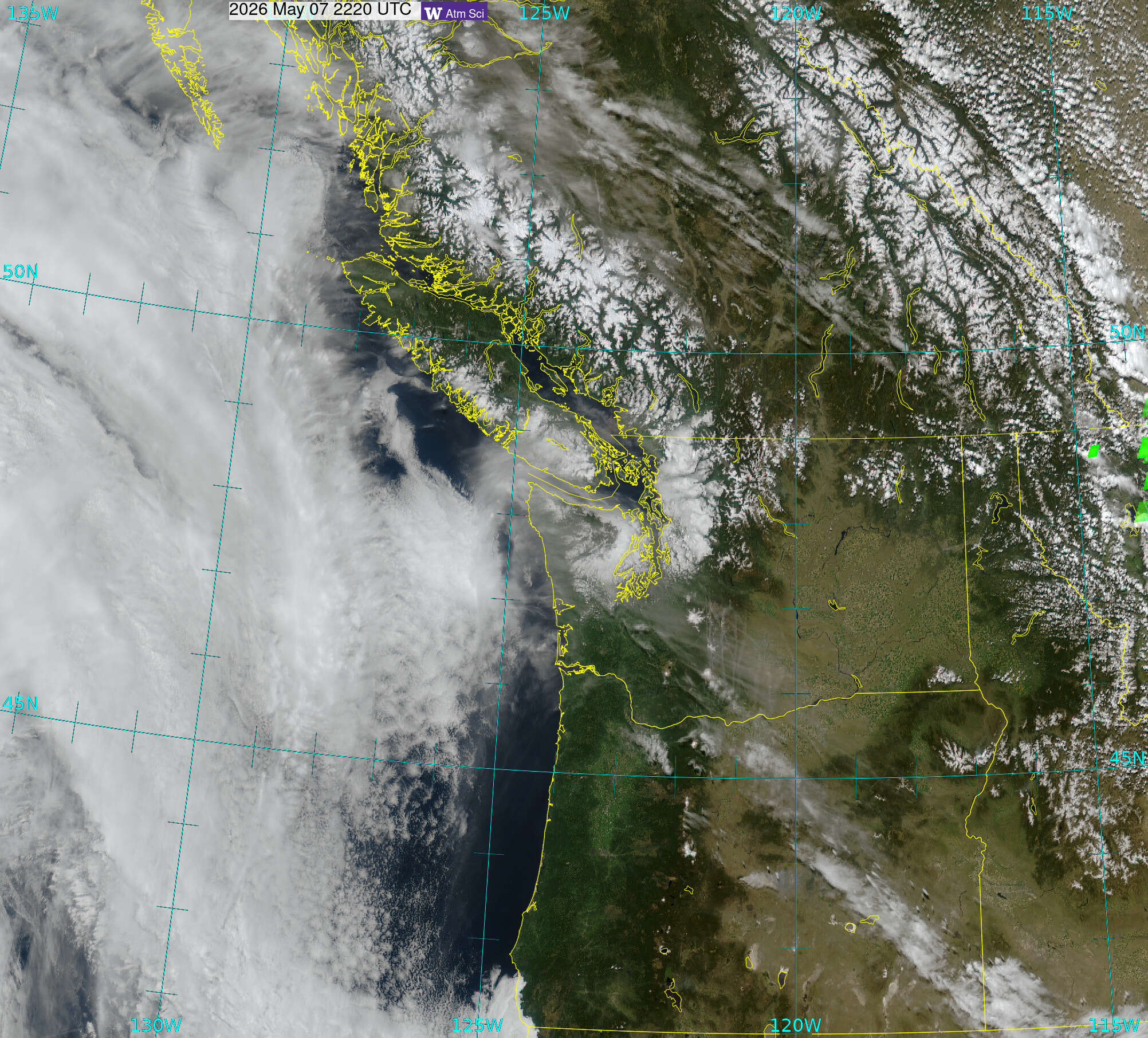 Northwest Satellite image from 7 May 2026 at 15:20 PM
