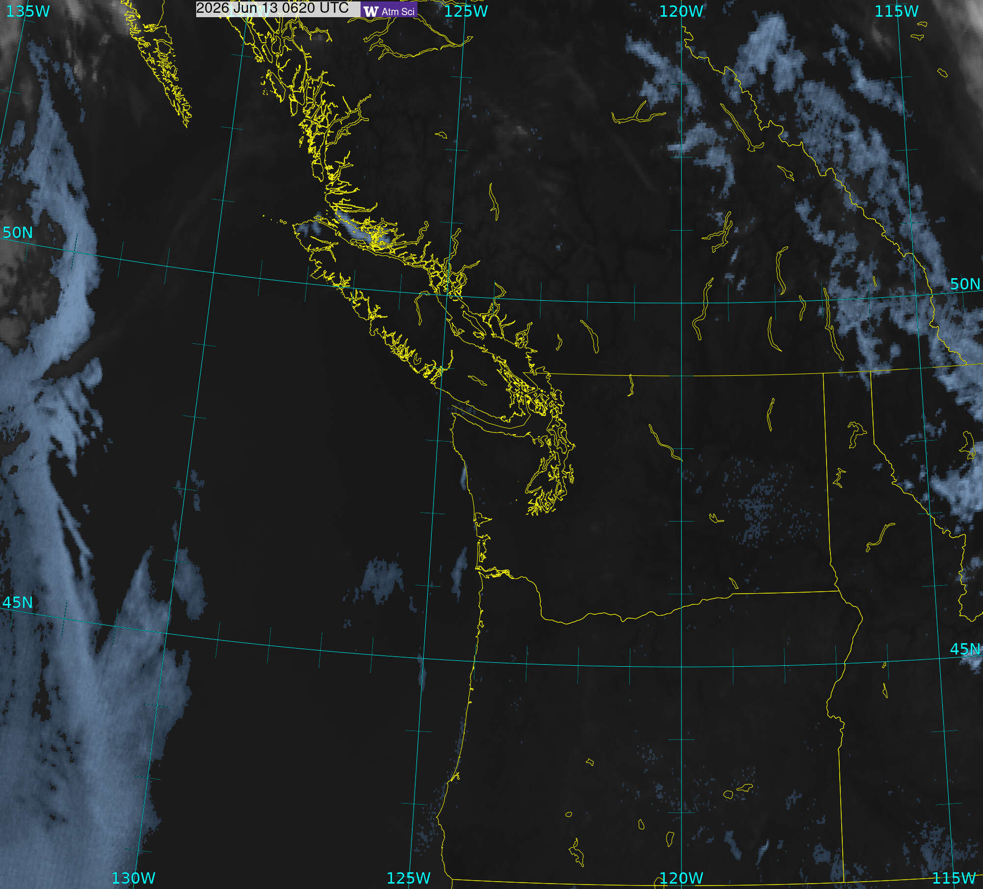 Northwest Satellite image from 12 Jun 2026 at 23:20 PM