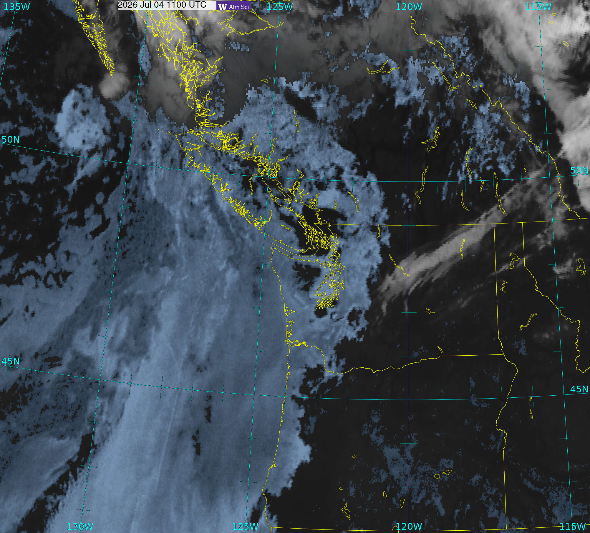 Northwest Satellite image from 4 Jul 2026 at 04:00 AM