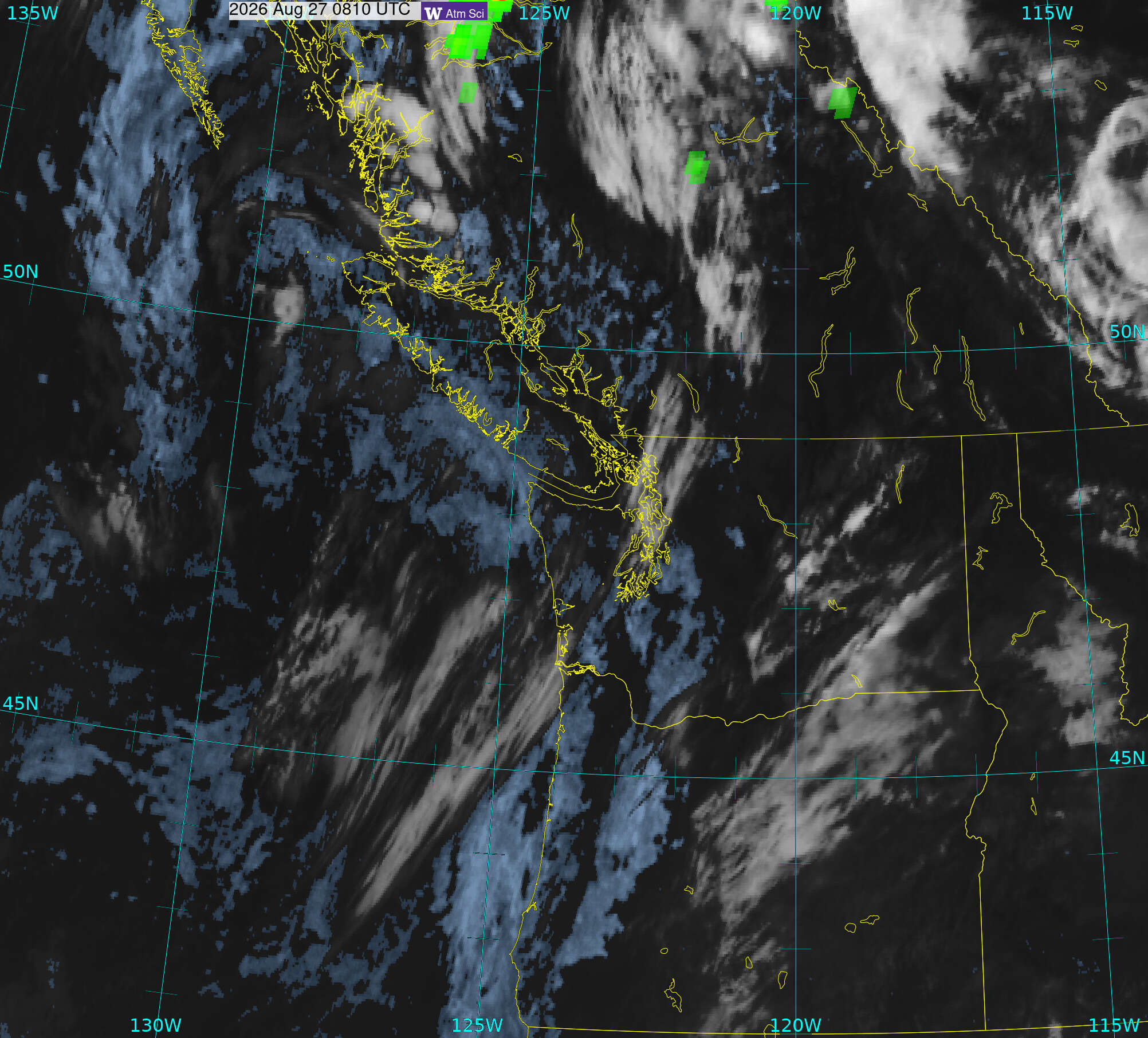 Northwest Satellite image from 27 Aug 2026 at 01:10 AM