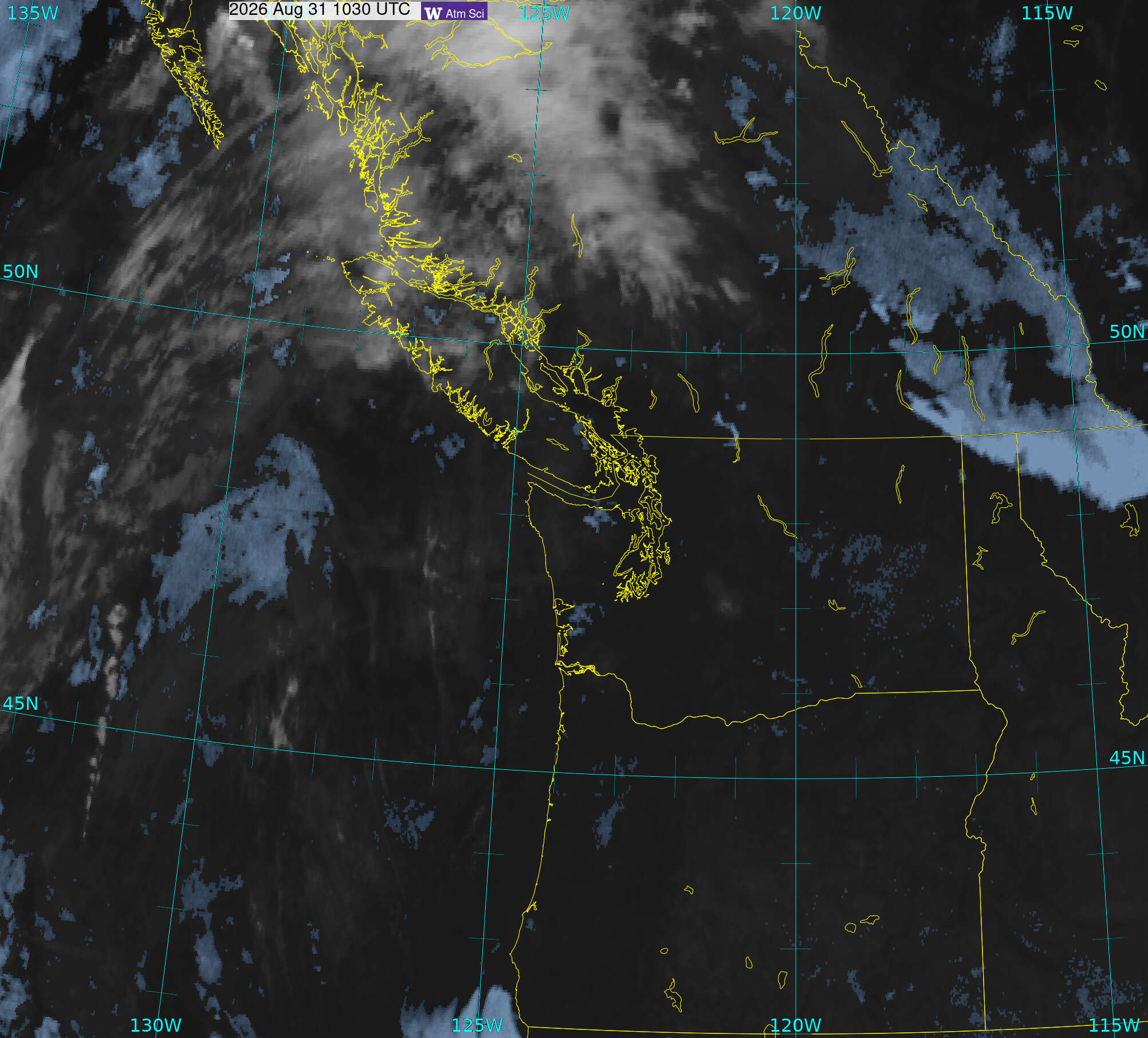 Northwest Satellite image from 31 Aug 2026 at 03:30 AM