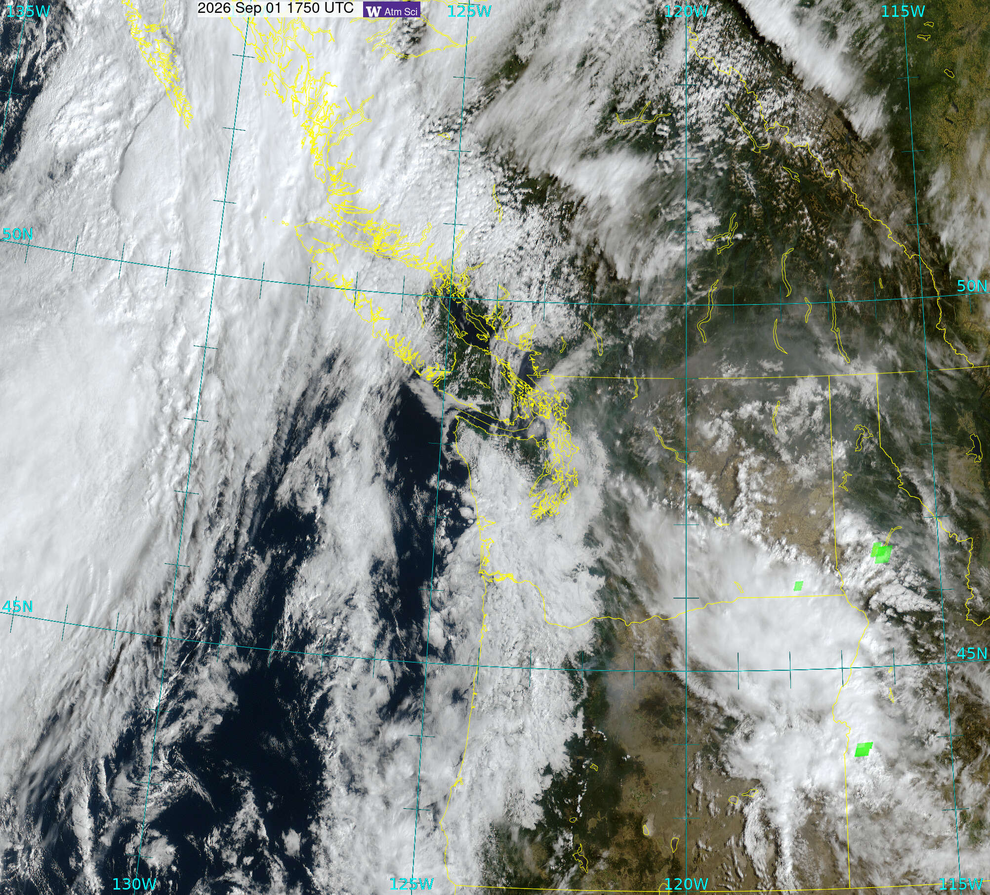 Northwest Satellite image from 1 Sep 2026 at 10:50 AM