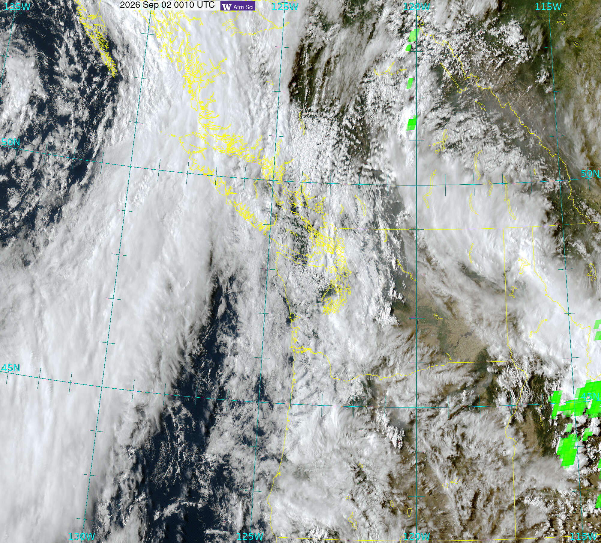 Northwest Satellite image from 1 Sep 2026 at 17:10 PM