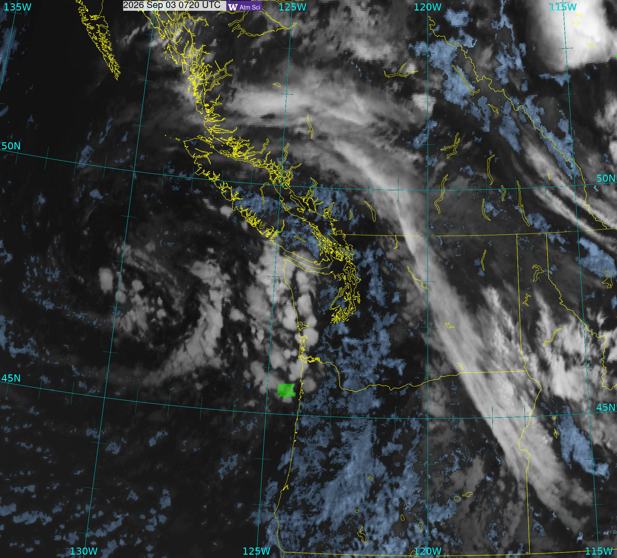 Northwest Satellite image from 3 Sep 2026 at 00:20 AM