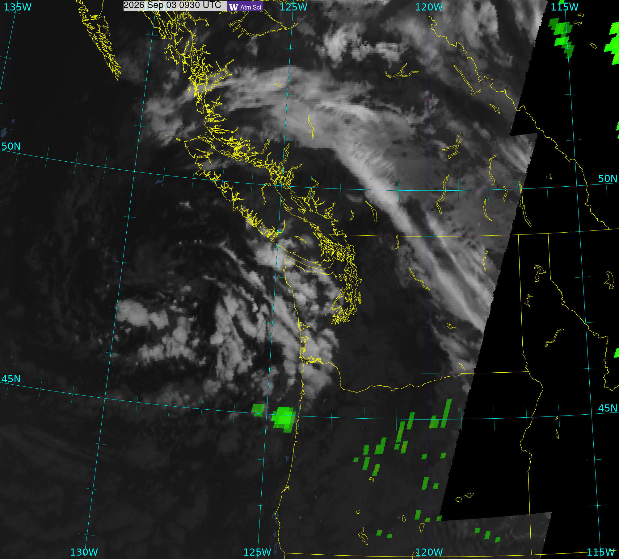 Northwest Satellite image from 3 Sep 2026 at 02:30 AM