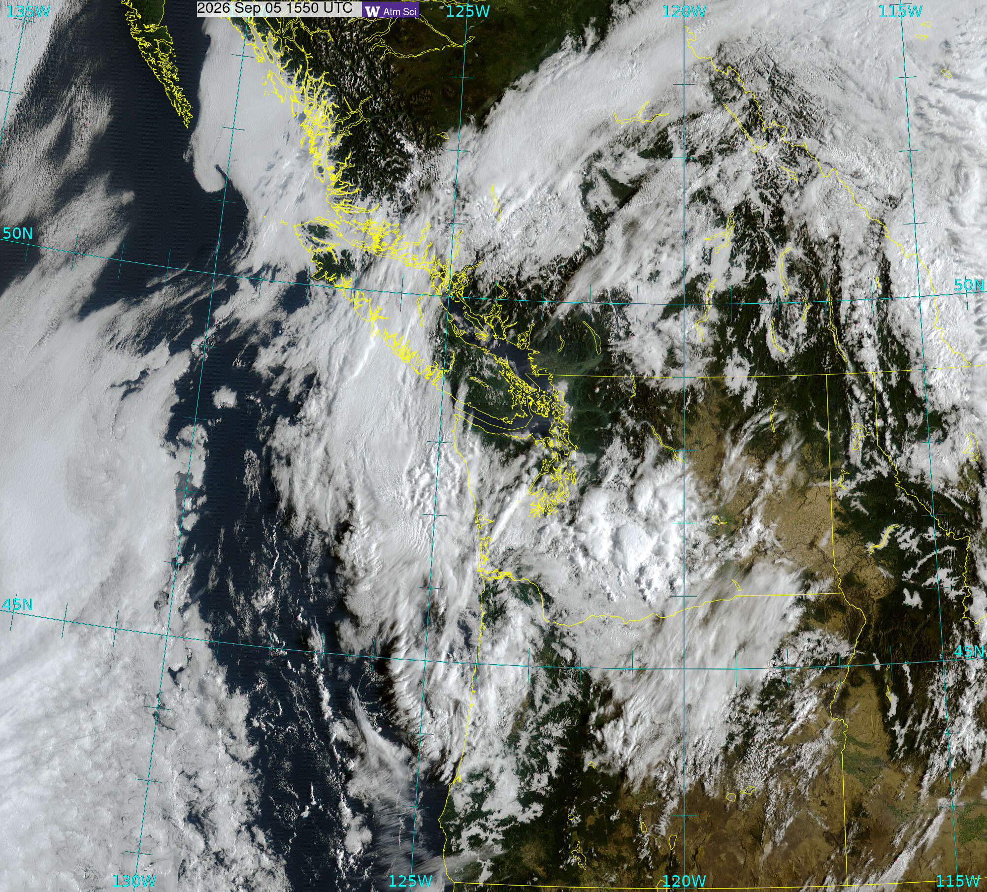 Northwest Satellite image from 5 Sep 2026 at 08:50 AM
