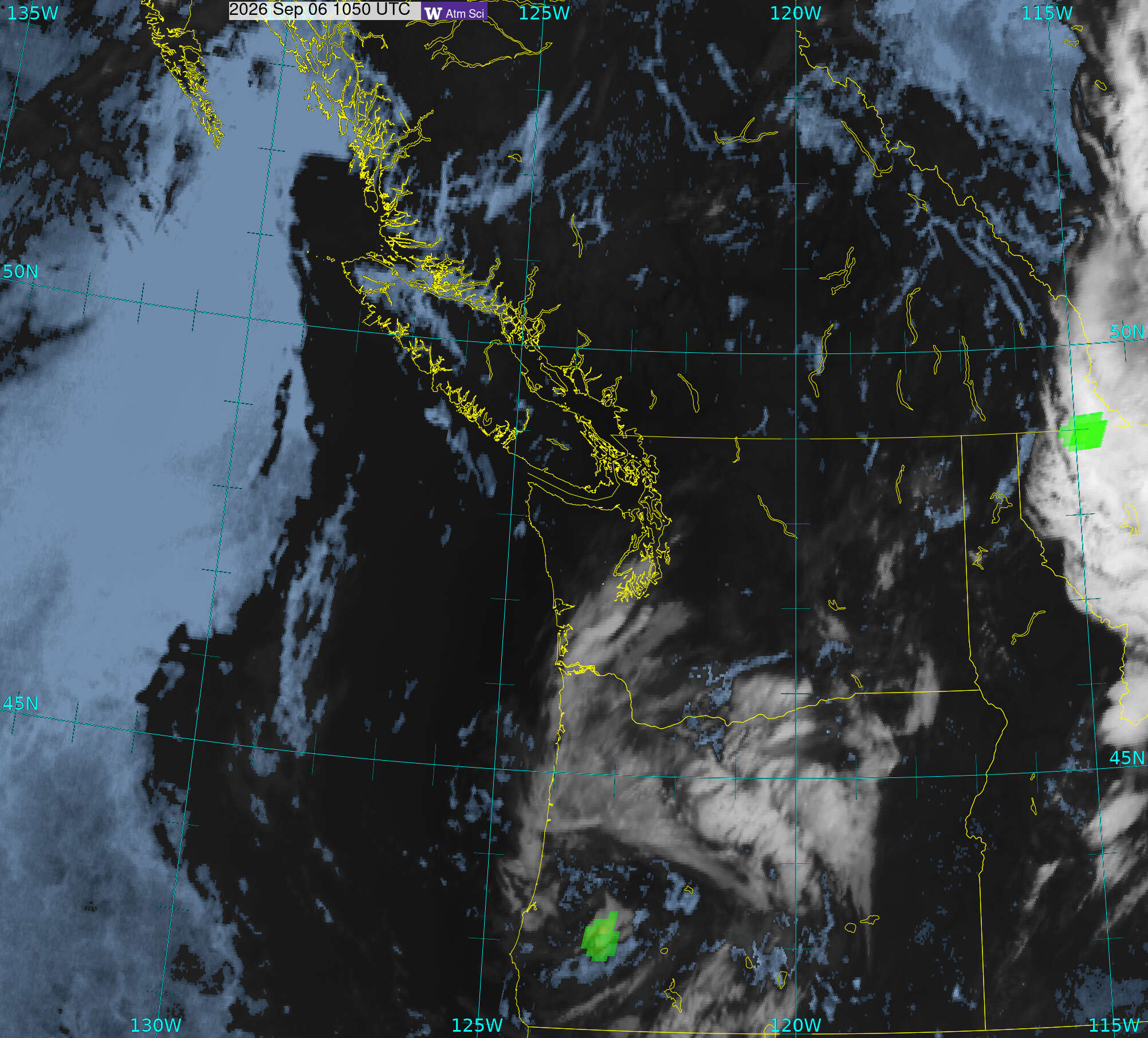 Northwest Satellite image from 6 Sep 2026 at 03:50 AM