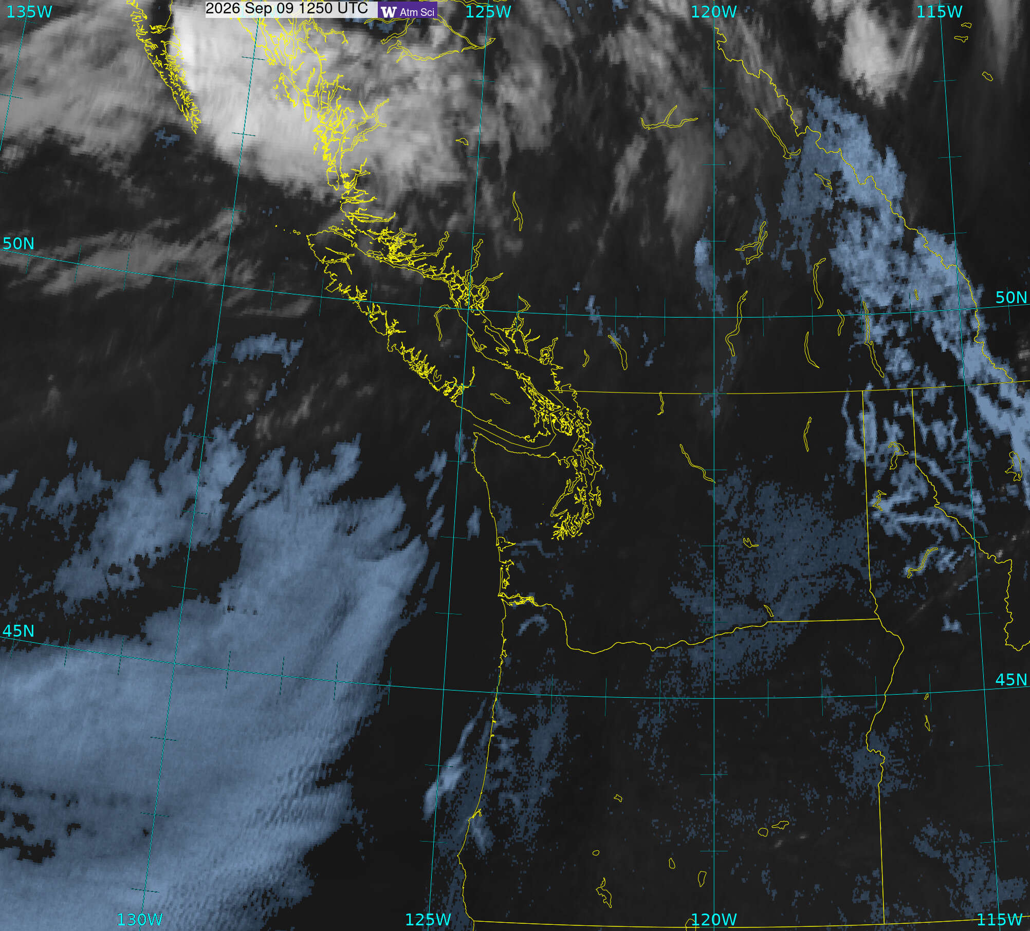 Northwest Satellite image from 9 Sep 2026 at 05:50 AM
