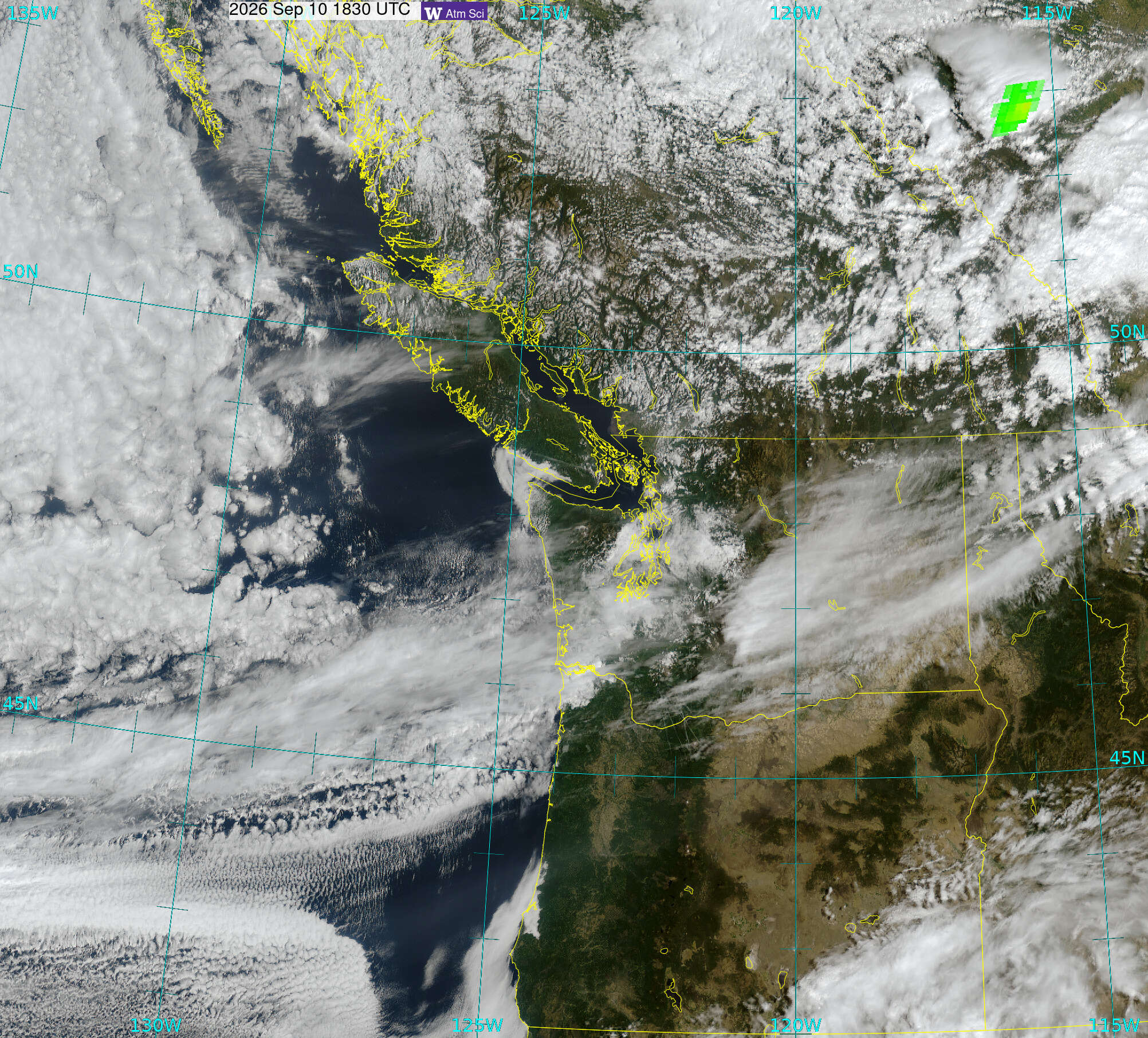 Northwest Satellite image from 10 Sep 2026 at 11:30 AM