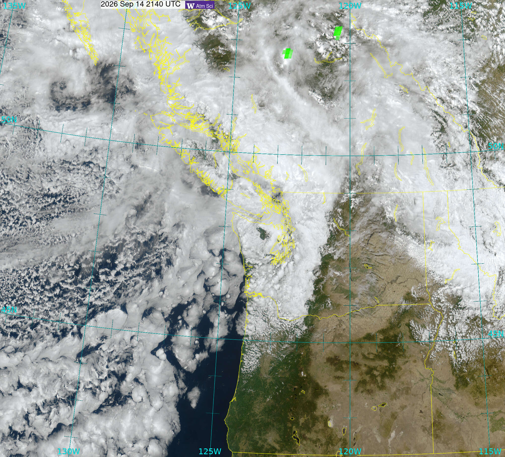Northwest Satellite image from 14 Sep 2026 at 14:40 PM