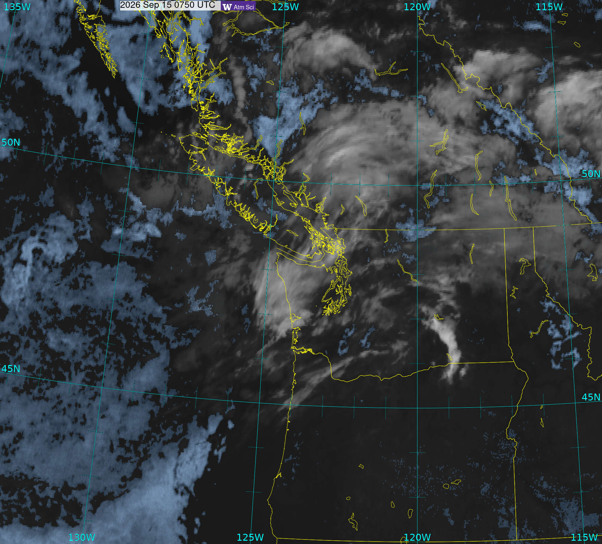 Northwest Satellite image from 15 Sep 2026 at 00:50 AM