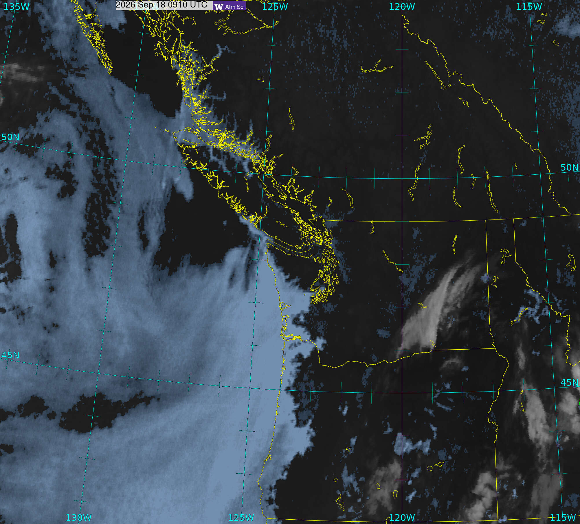 Northwest Satellite image from 18 Sep 2026 at 02:10 AM