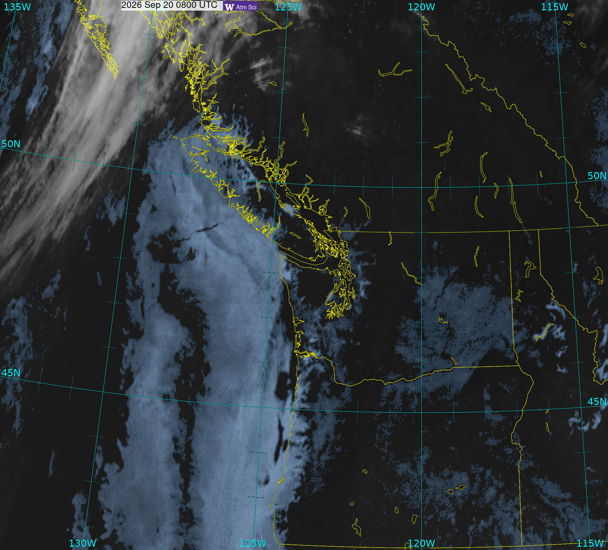 Northwest Satellite image from 20 Sep 2026 at 01:00 AM