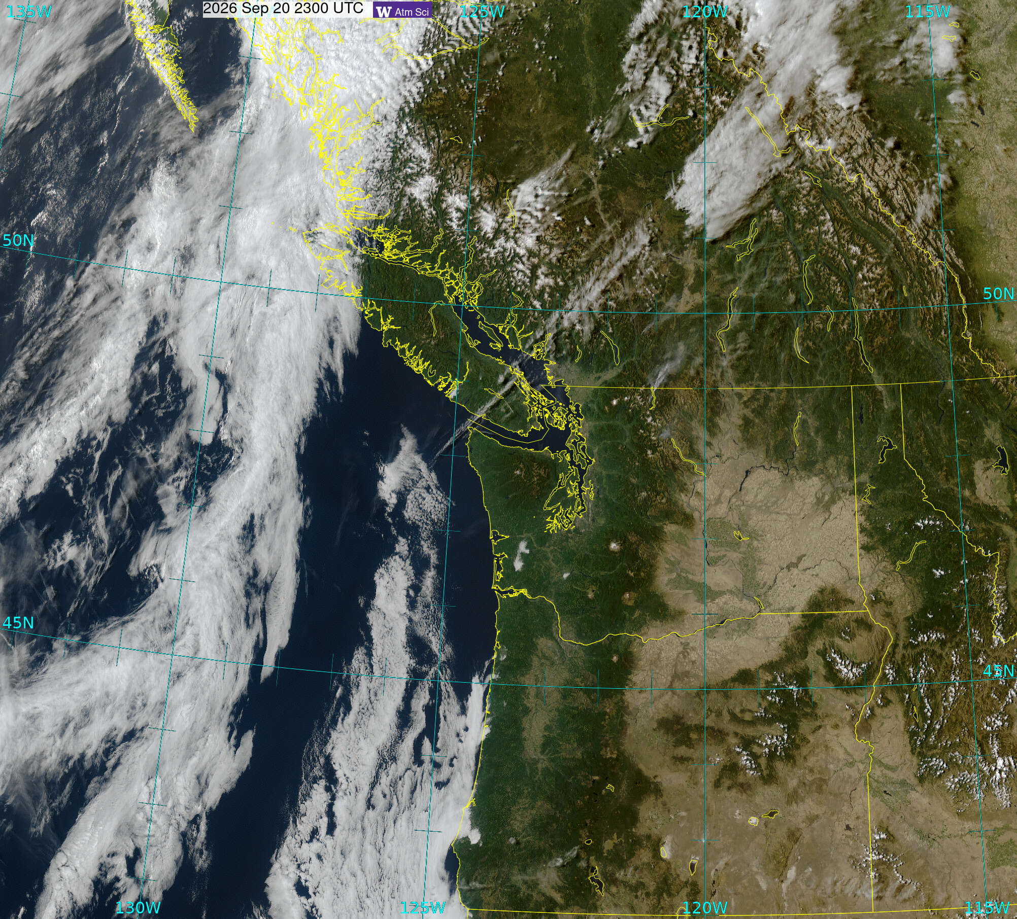 Northwest Satellite image from 20 Sep 2026 at 16:00 PM