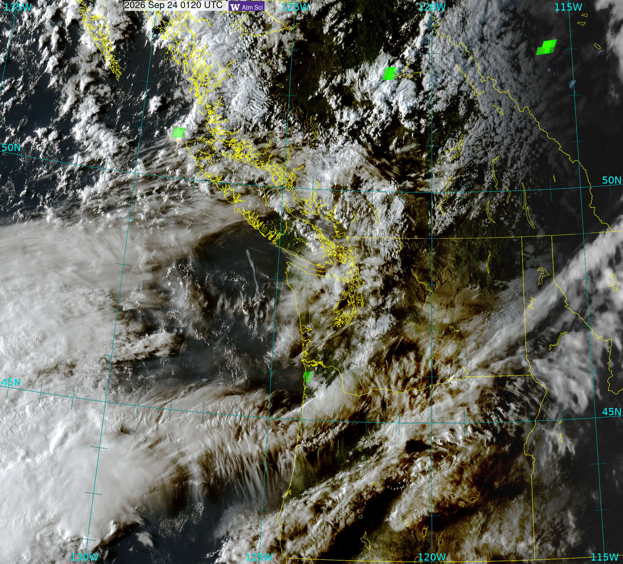 Northwest Satellite image from 23 Sep 2026 at 18:20 PM