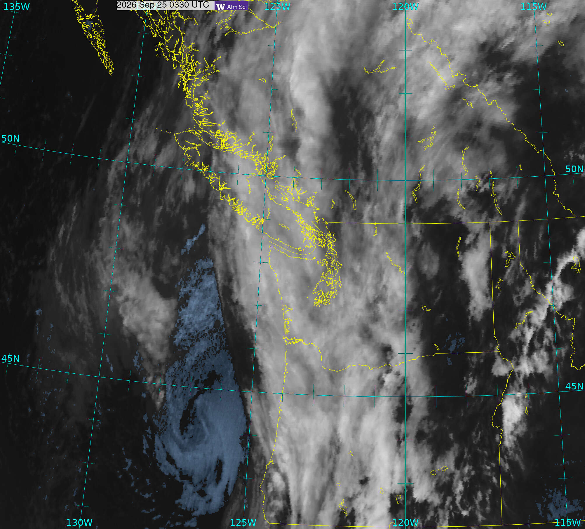 Northwest Satellite image from 24 Sep 2026 at 20:30 PM