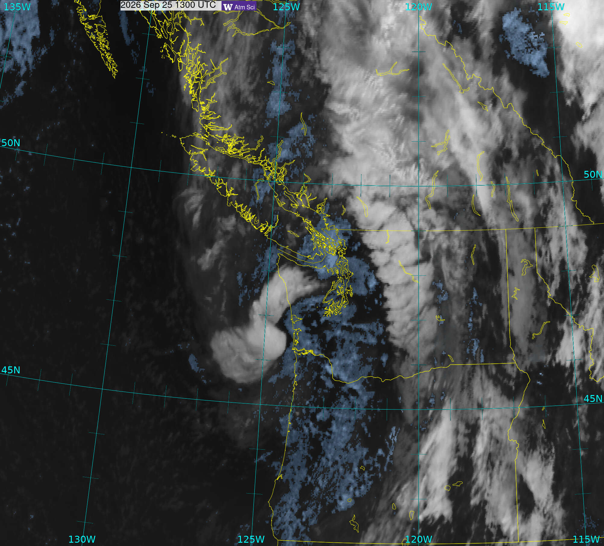 Northwest Satellite image from 25 Sep 2026 at 06:00 AM