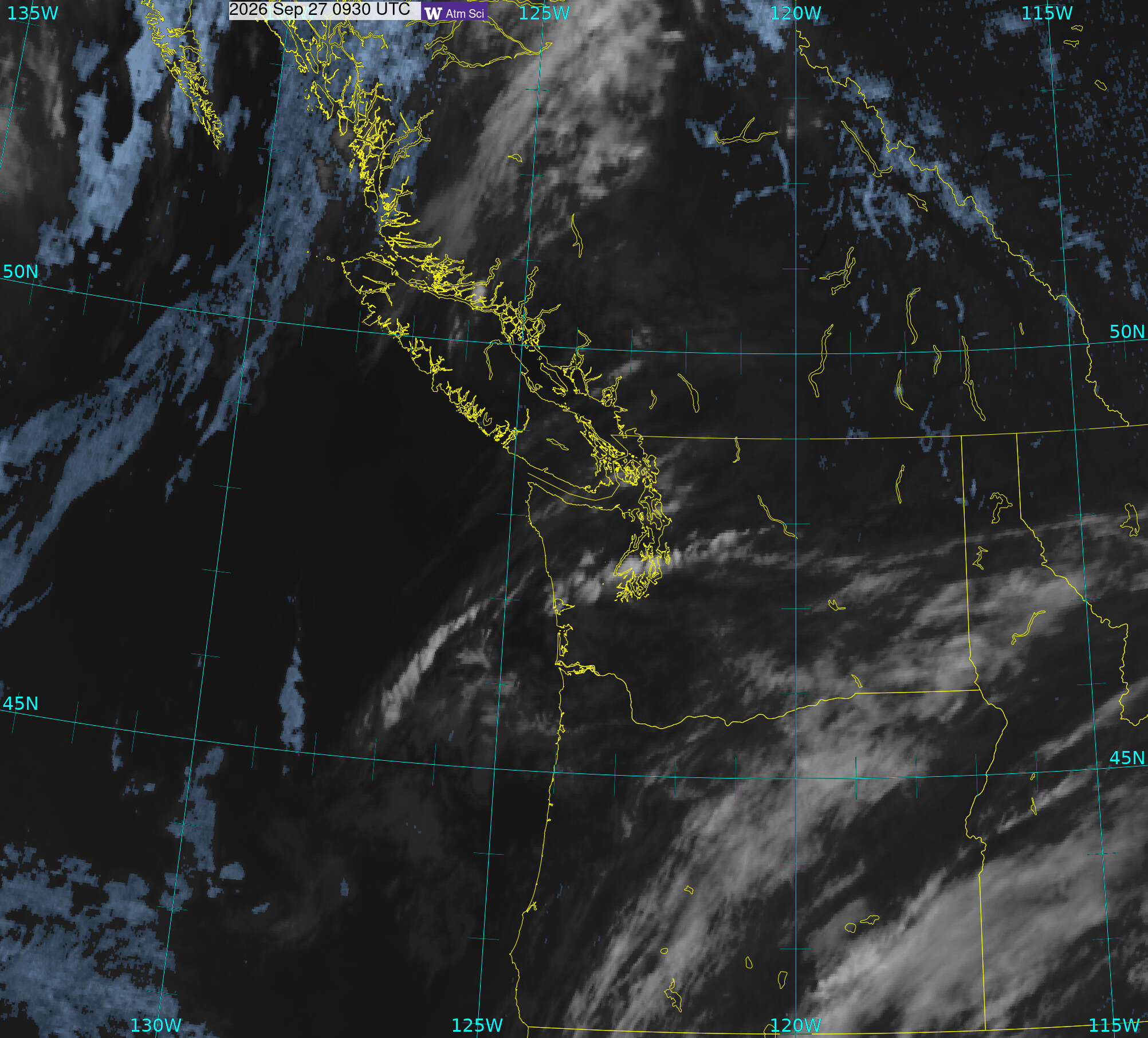 Northwest Satellite image from 27 Sep 2026 at 02:30 AM