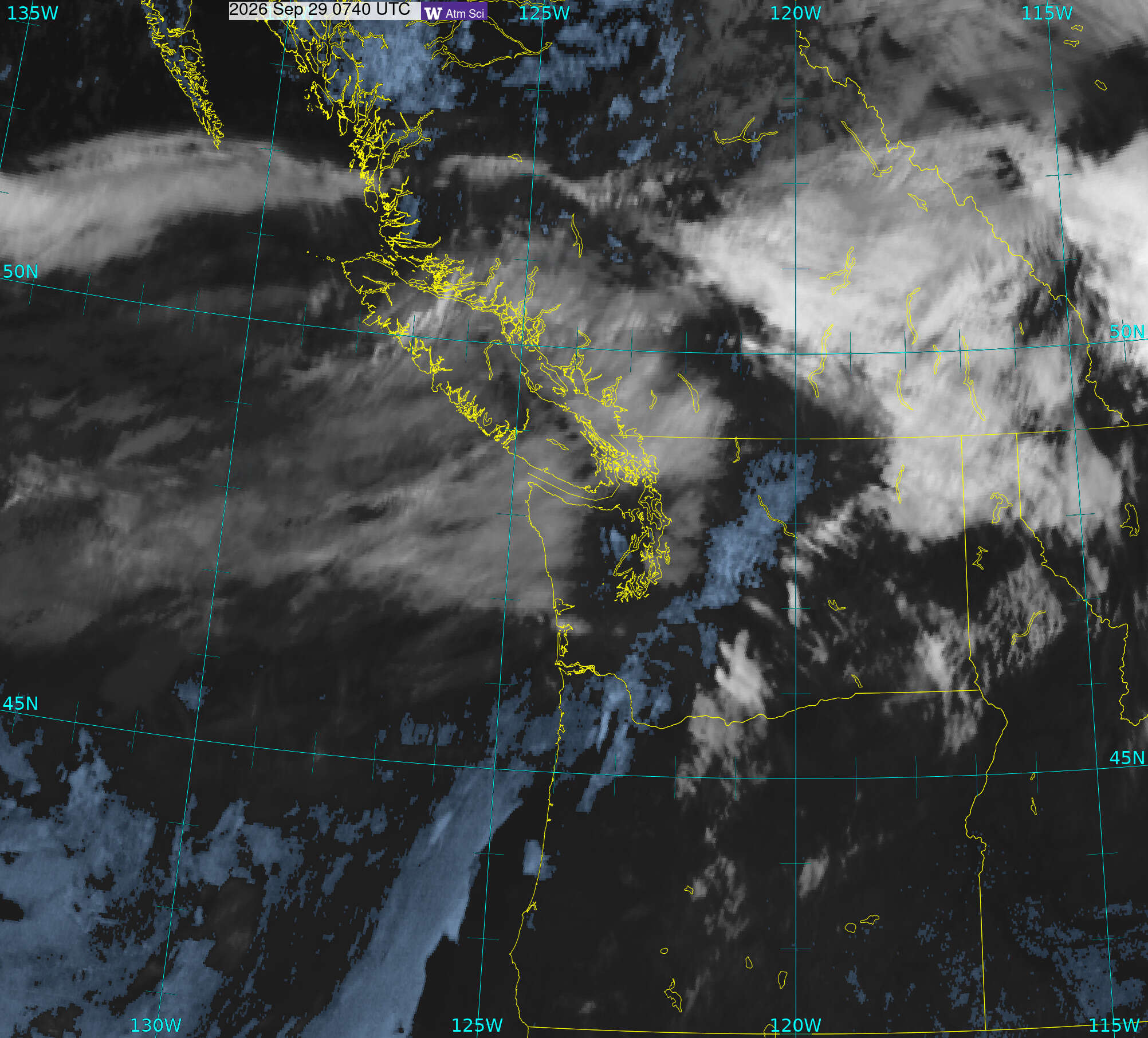 Northwest Satellite image from 29 Sep 2026 at 00:40 AM