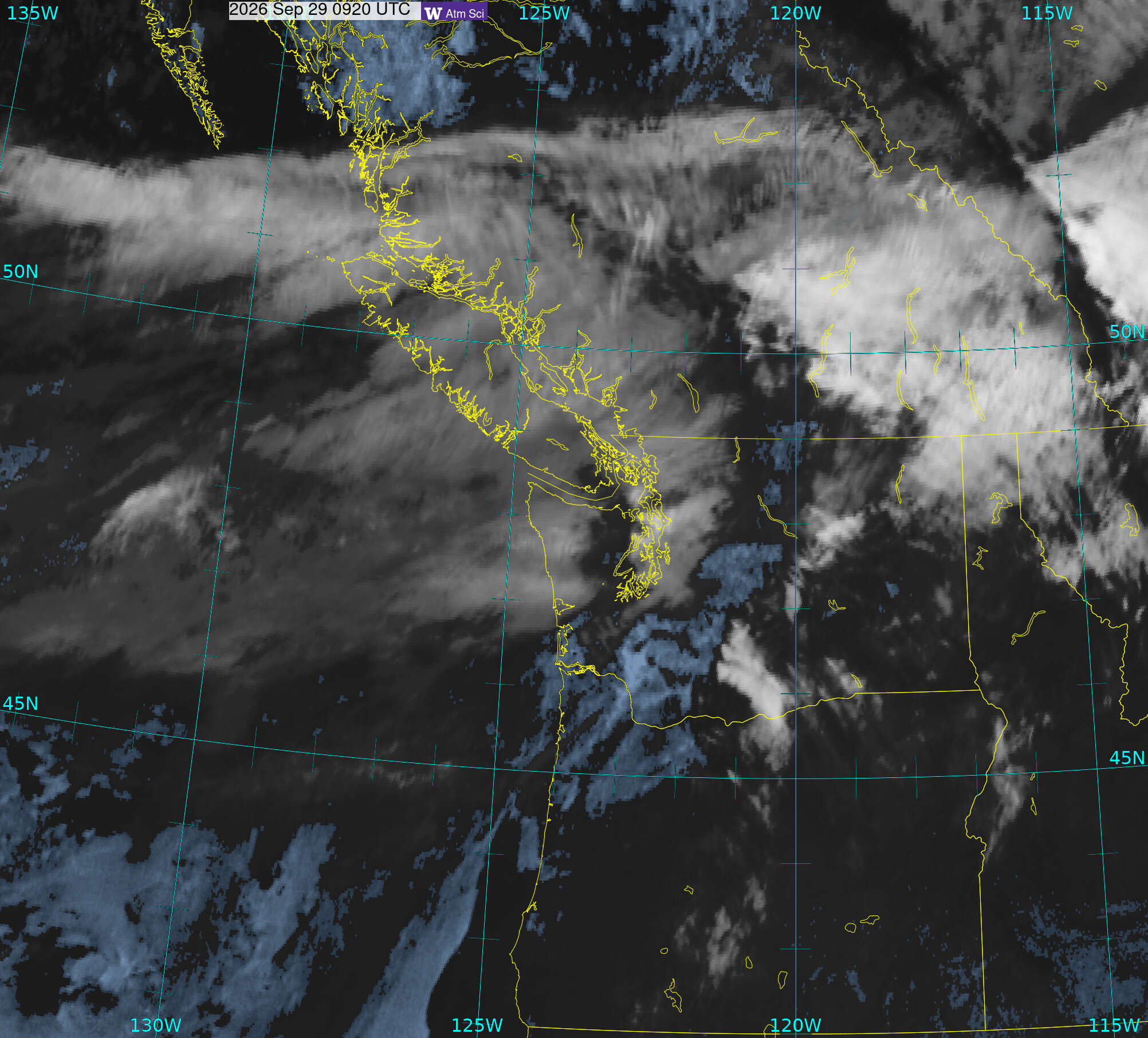 Northwest Satellite image from 29 Sep 2026 at 02:20 AM