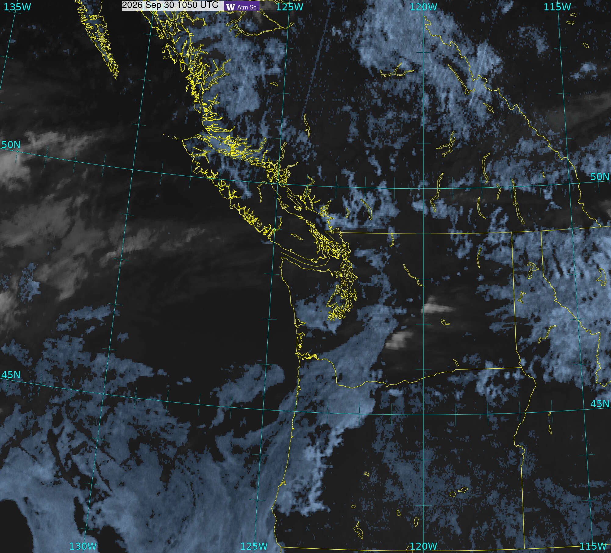 Northwest Satellite image from 30 Sep 2026 at 03:50 AM