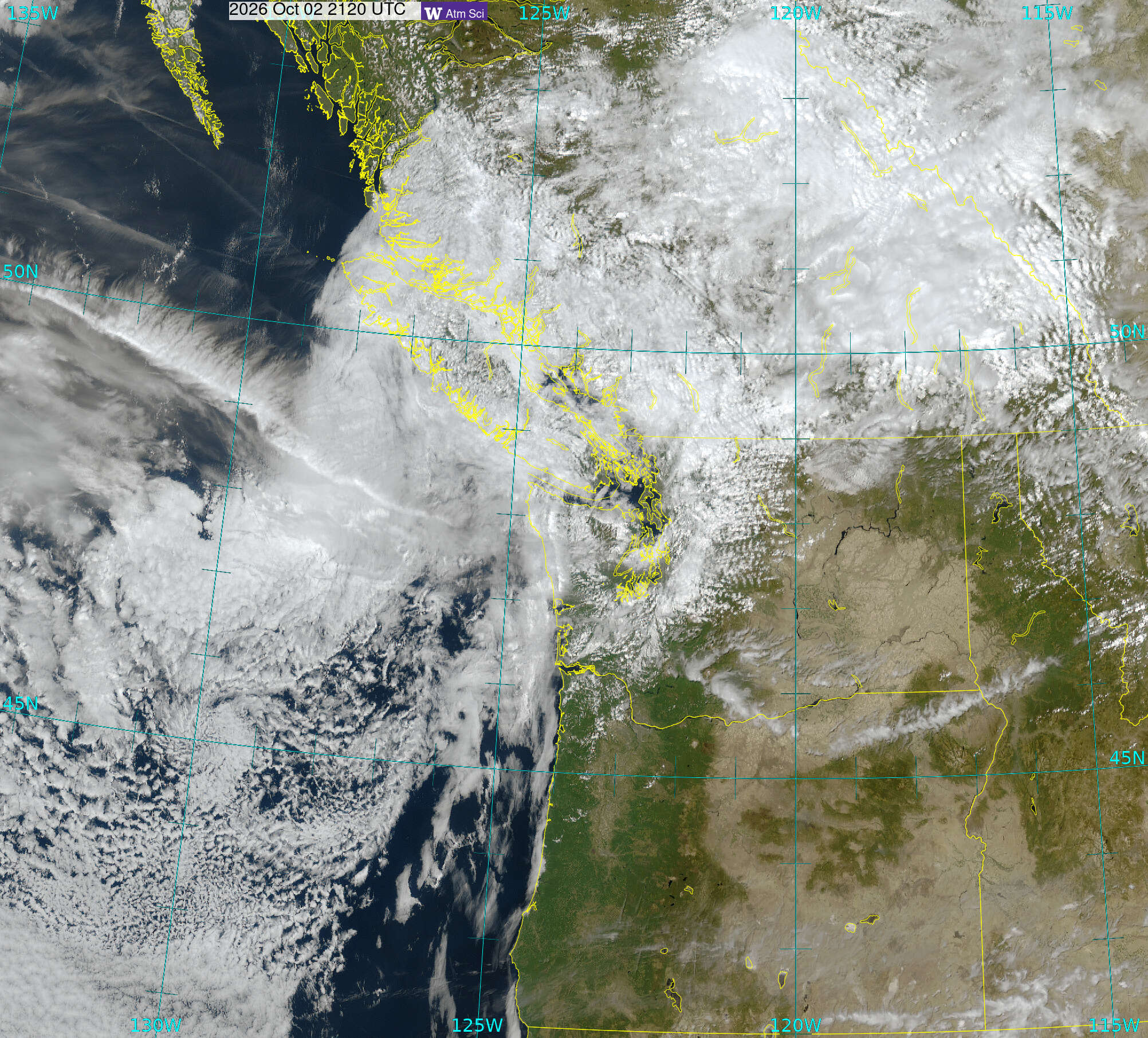 Northwest Satellite image from 2 Oct 2026 at 14:20 PM