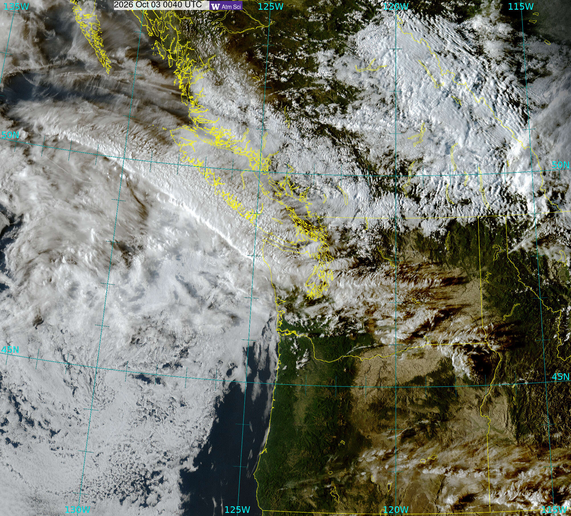 Northwest Satellite image from 2 Oct 2026 at 17:40 PM