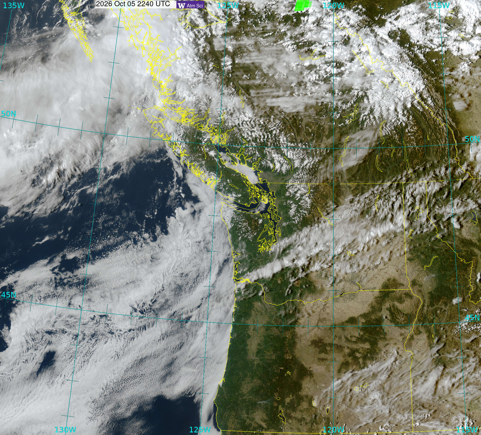 Northwest Satellite image from 5 Oct 2026 at 15:40 PM