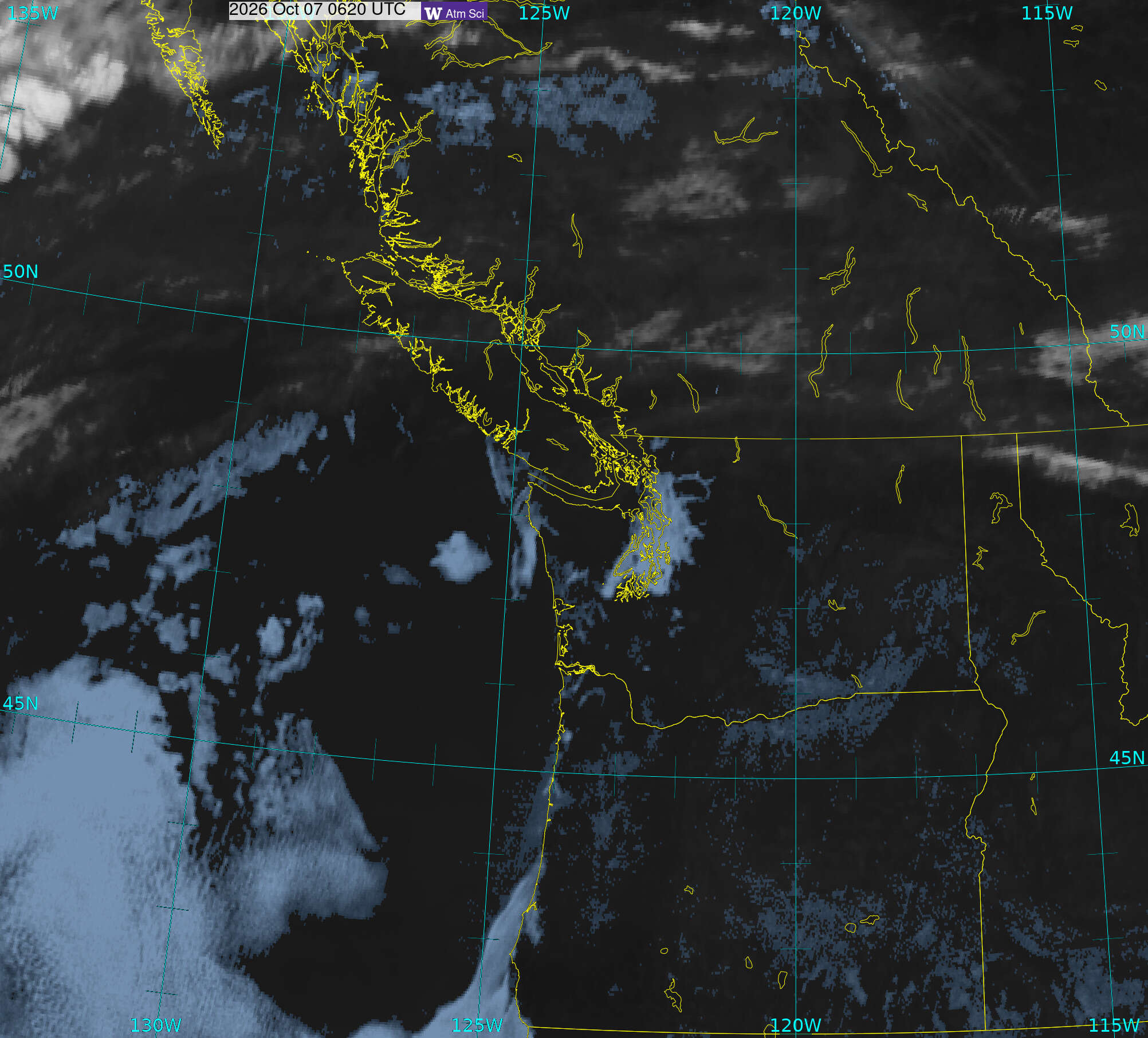 Northwest Satellite image from 6 Oct 2026 at 23:20 PM