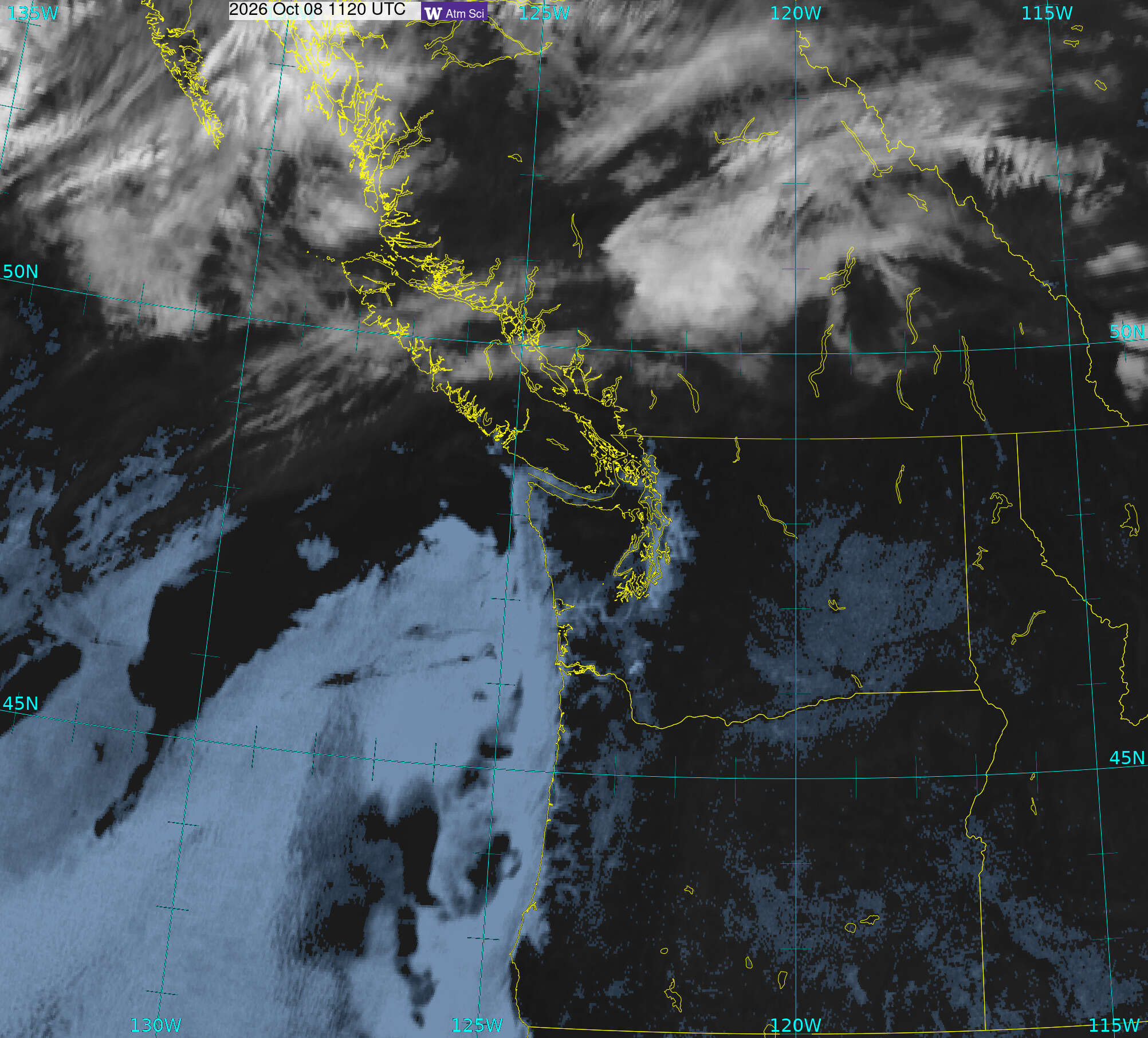 Northwest Satellite image from 8 Oct 2026 at 04:20 AM