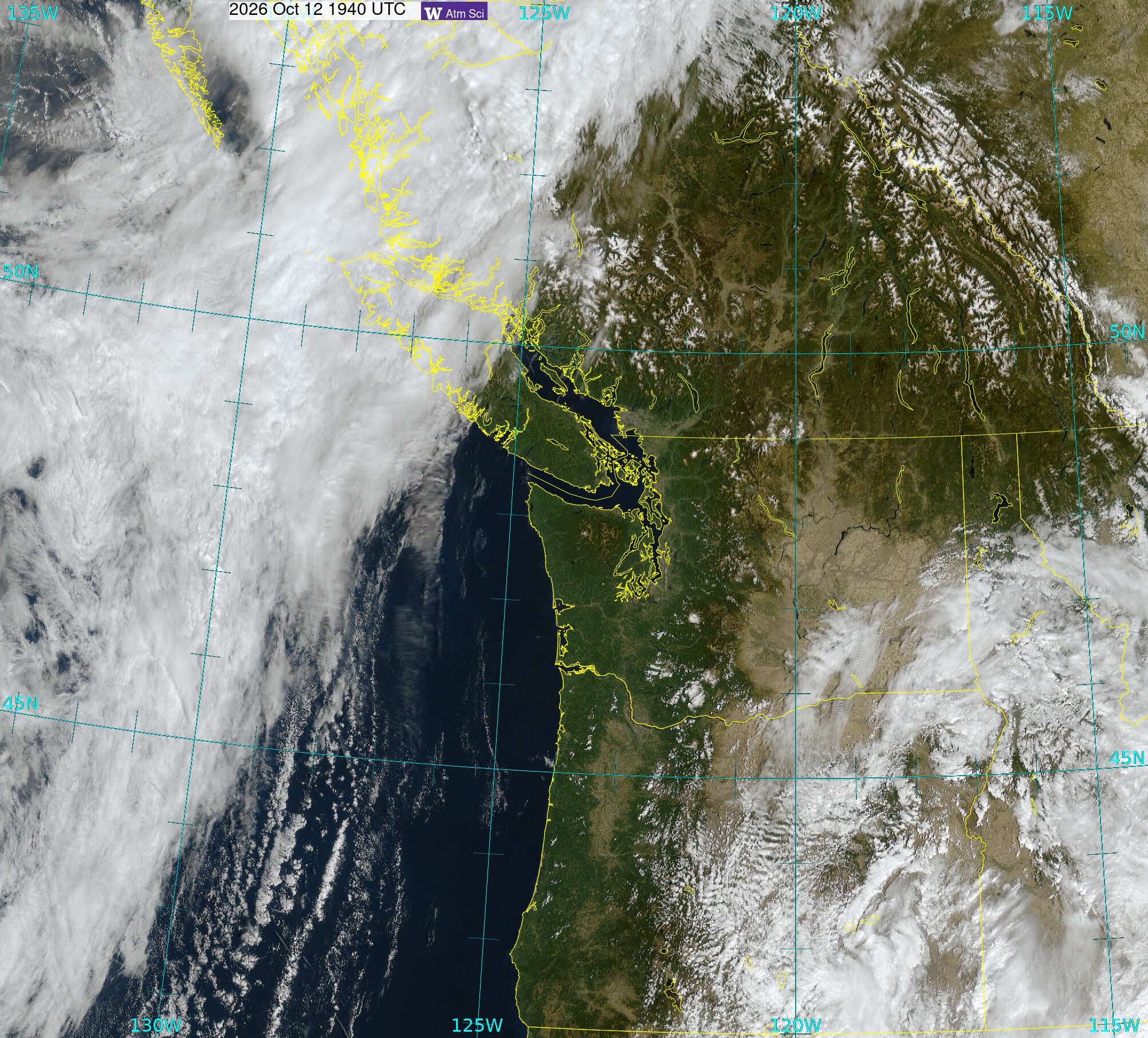 Northwest Satellite image from 12 Oct 2026 at 12:40 PM
