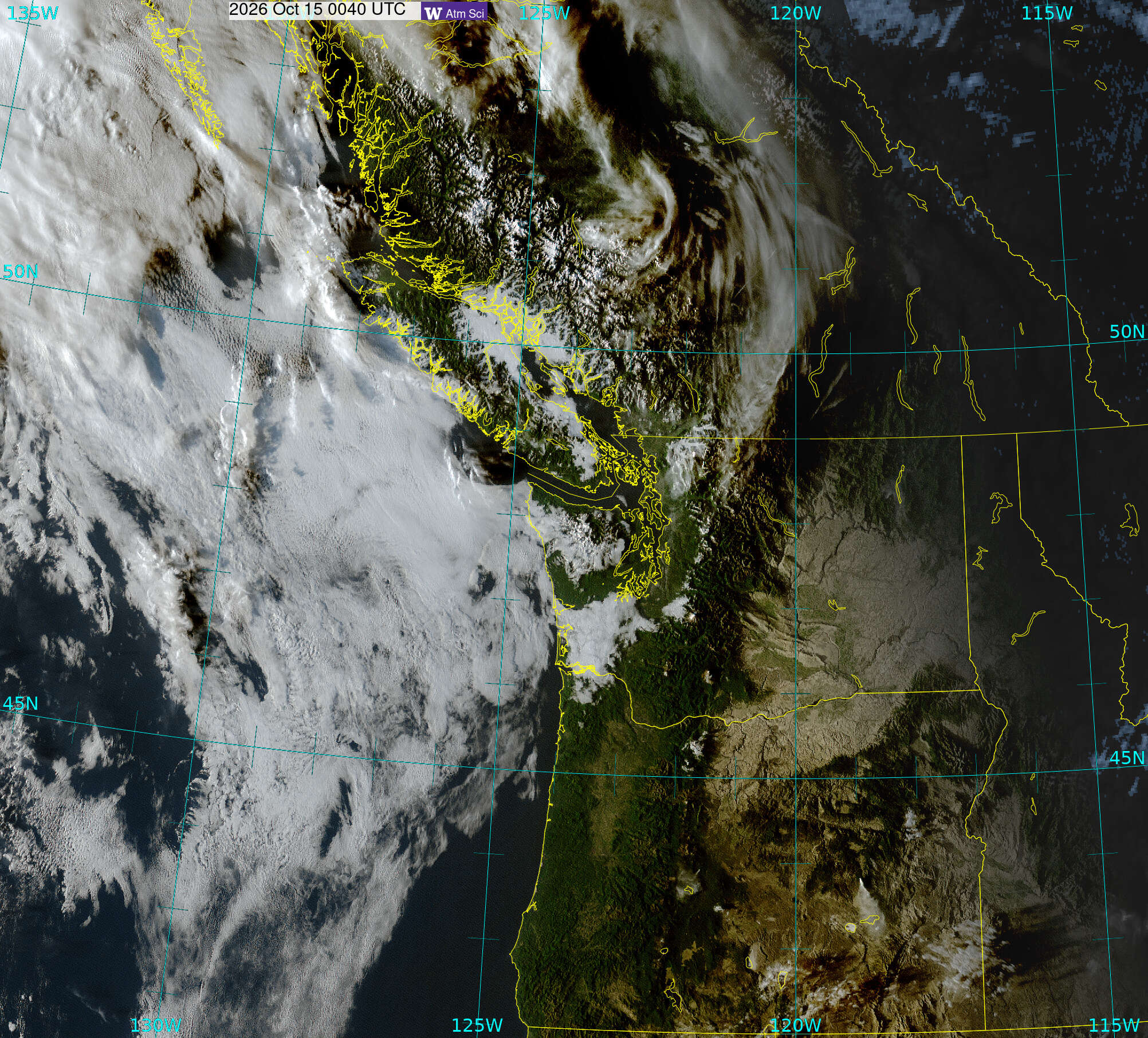 Northwest Satellite image from 14 Oct 2026 at 17:40 PM