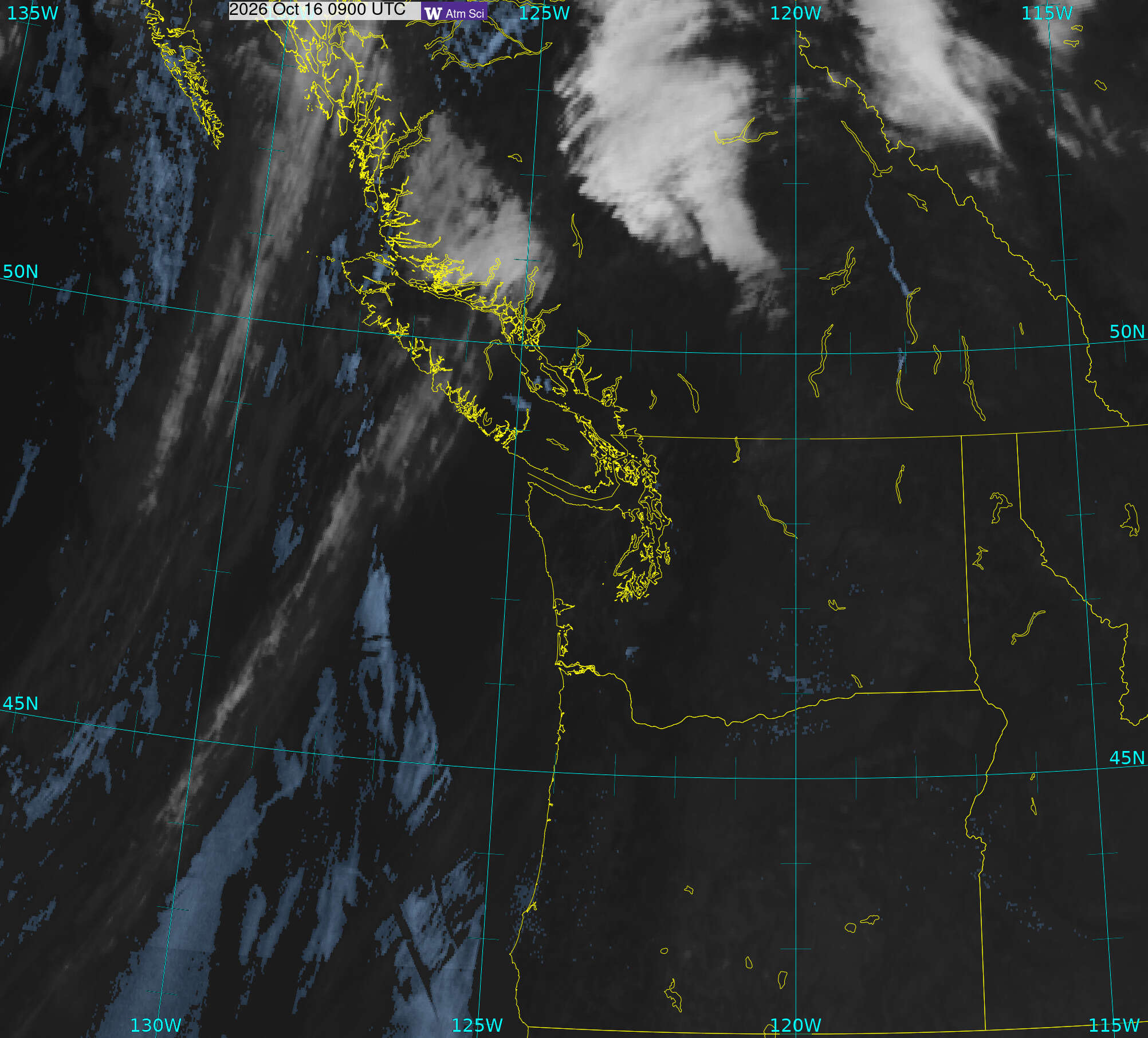 Northwest Satellite image from 16 Oct 2026 at 02:00 AM