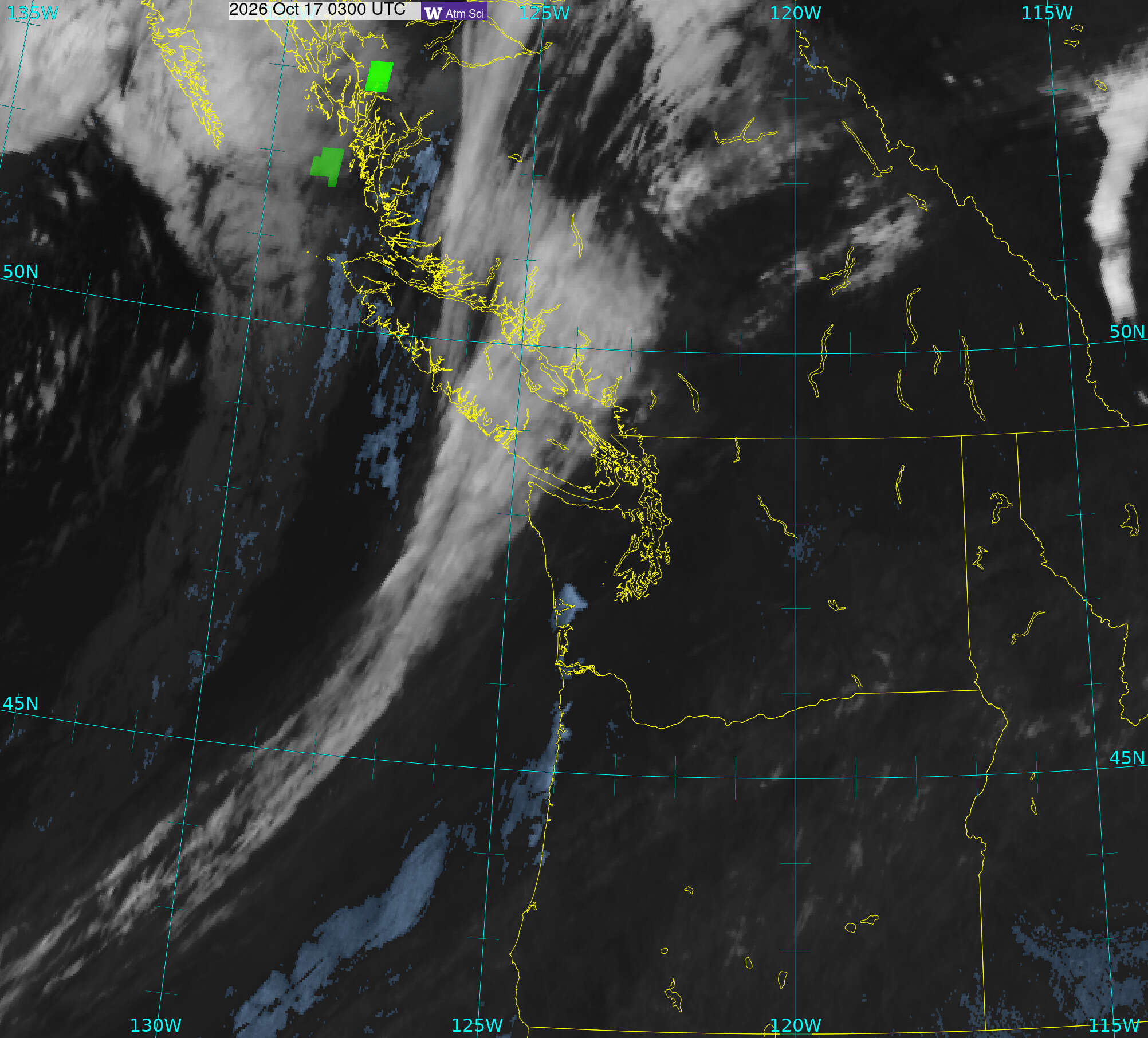 Northwest Satellite image from 16 Oct 2026 at 20:00 PM