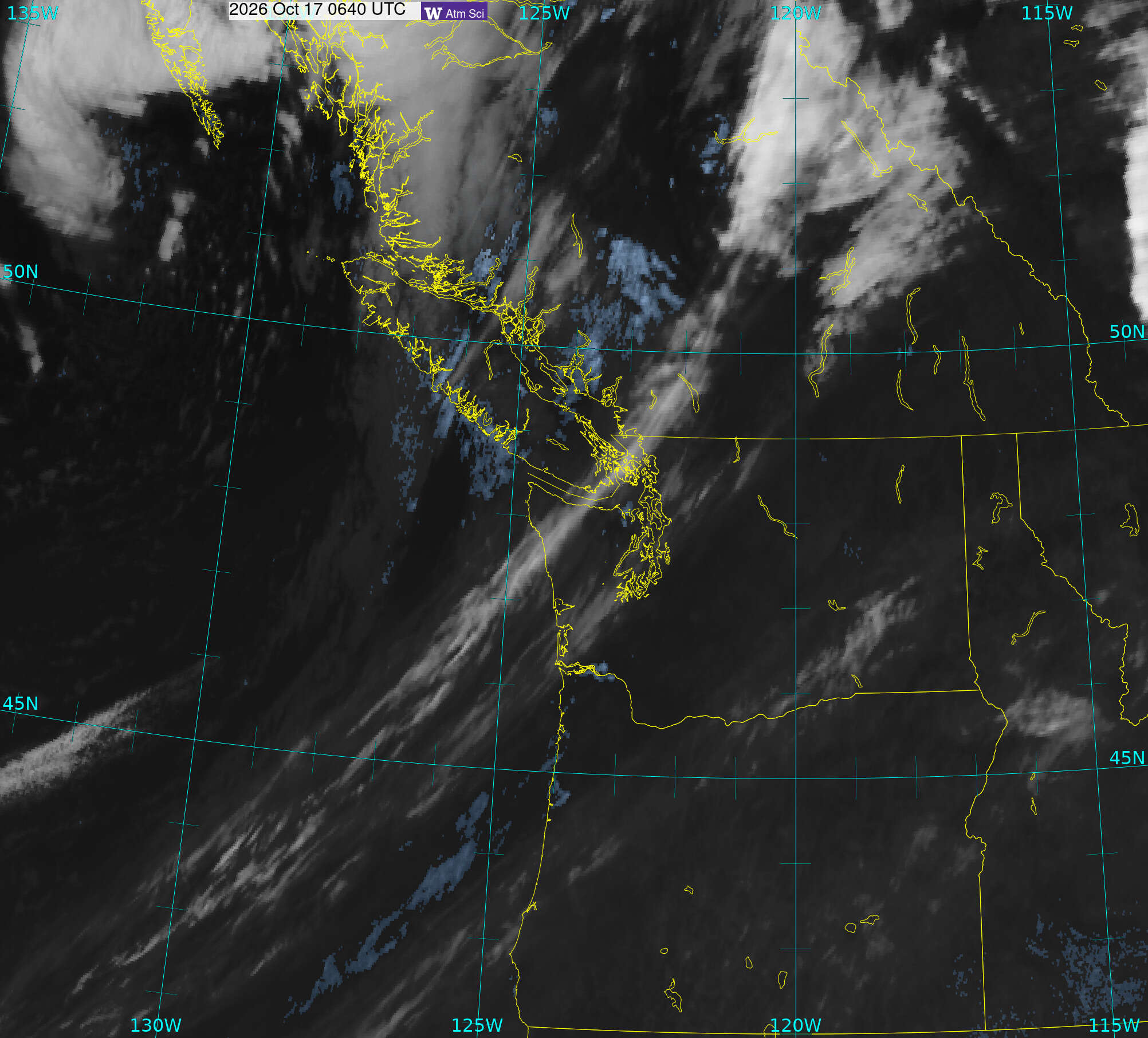 Northwest Satellite image from 16 Oct 2026 at 23:40 PM
