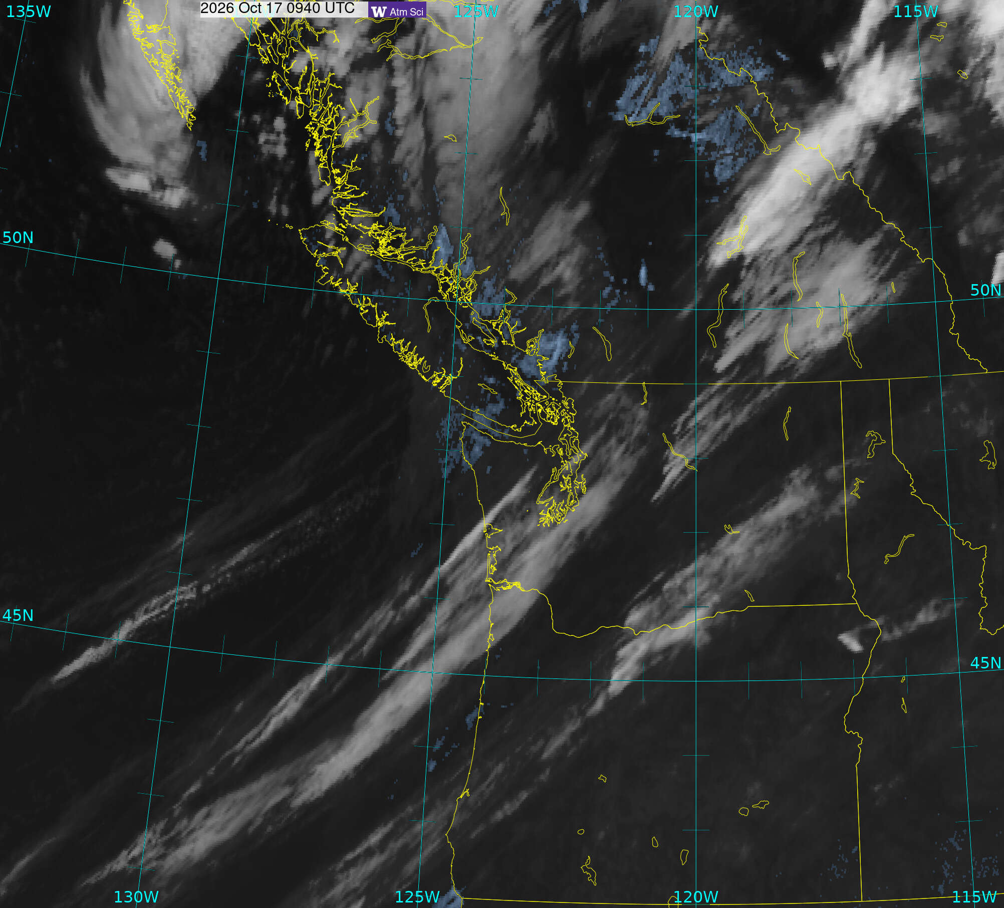 Northwest Satellite image from 17 Oct 2026 at 02:40 AM