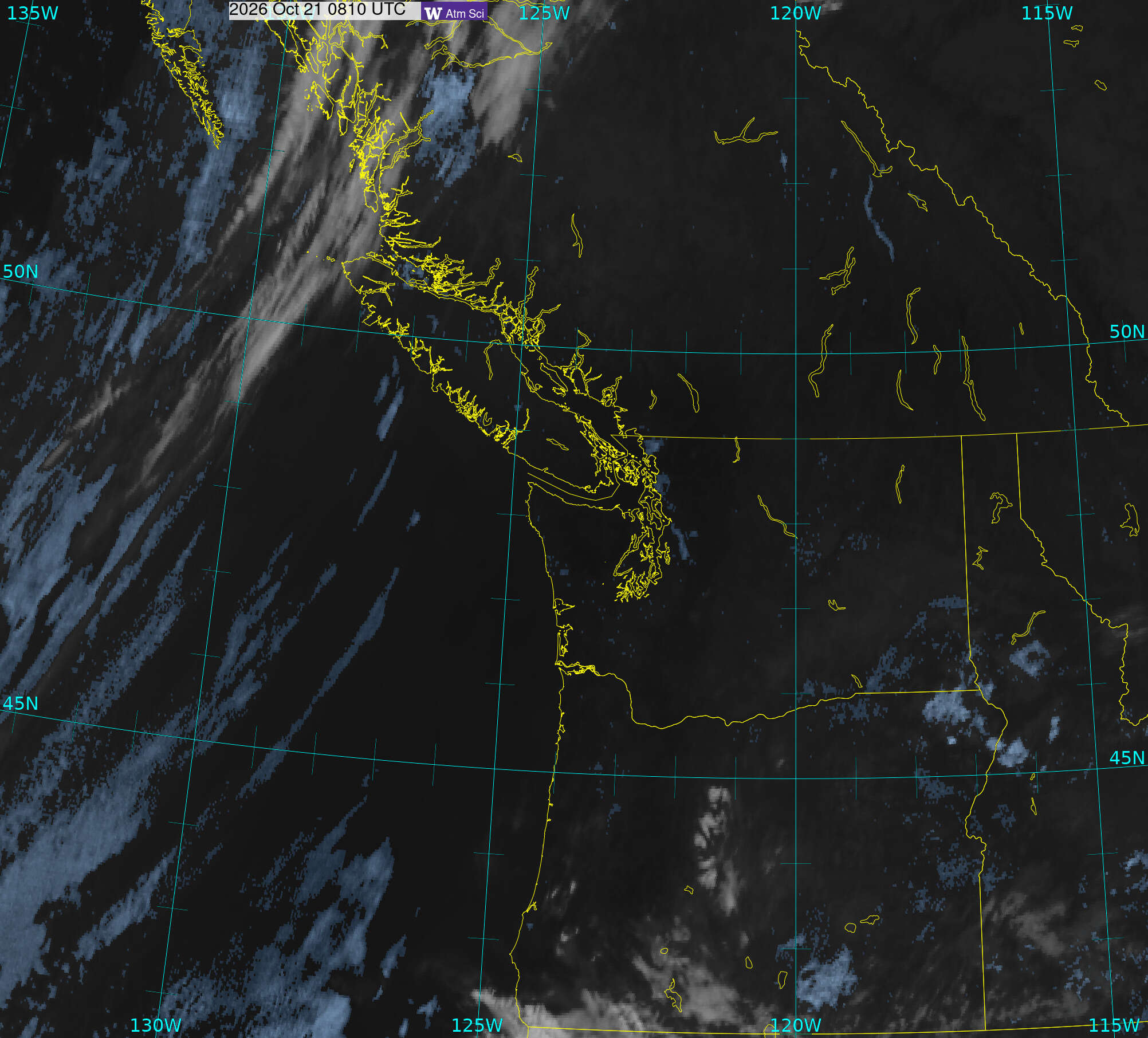 Northwest Satellite image from 21 Oct 2026 at 01:10 AM