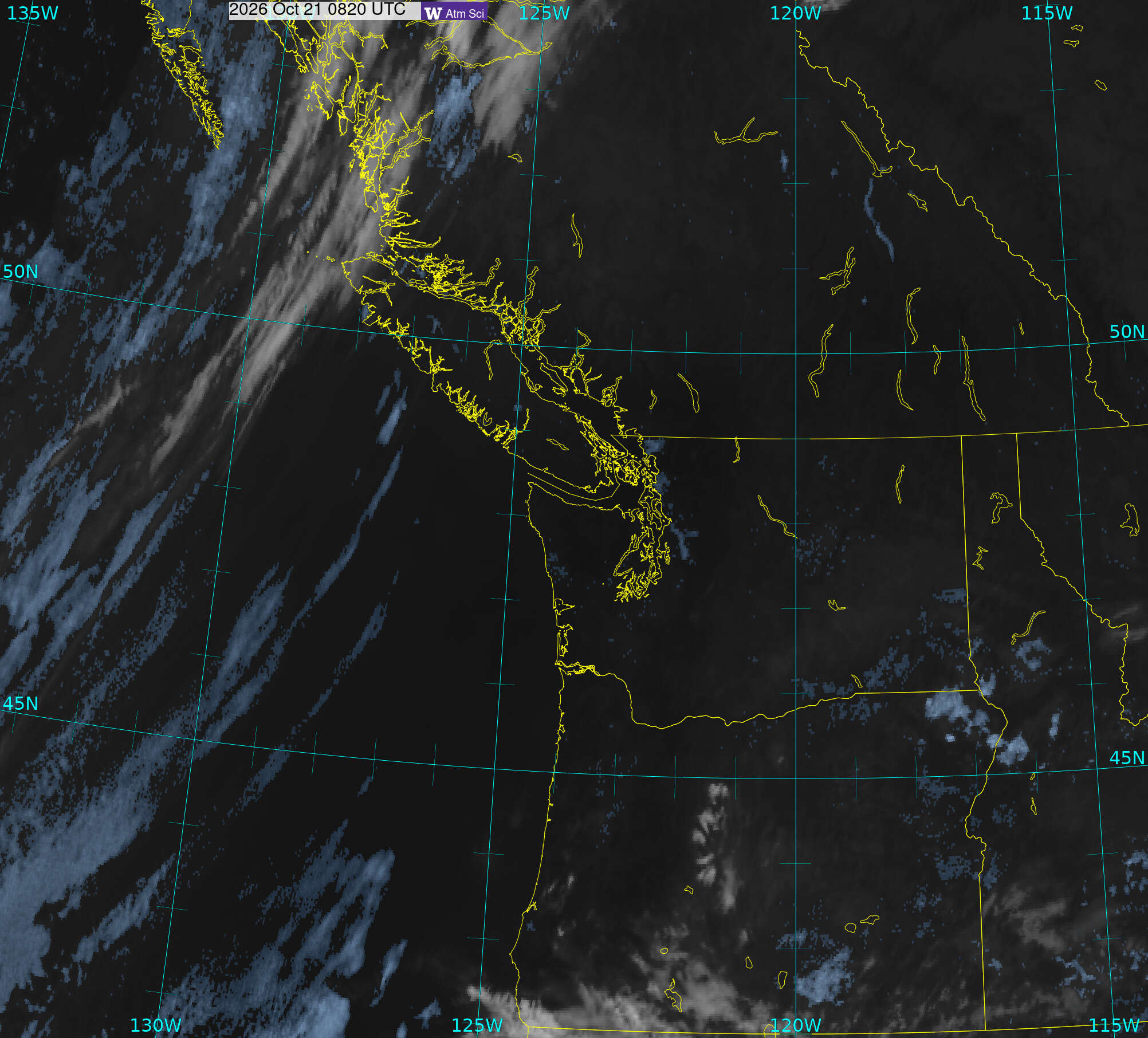 Northwest Satellite image from 21 Oct 2026 at 01:20 AM