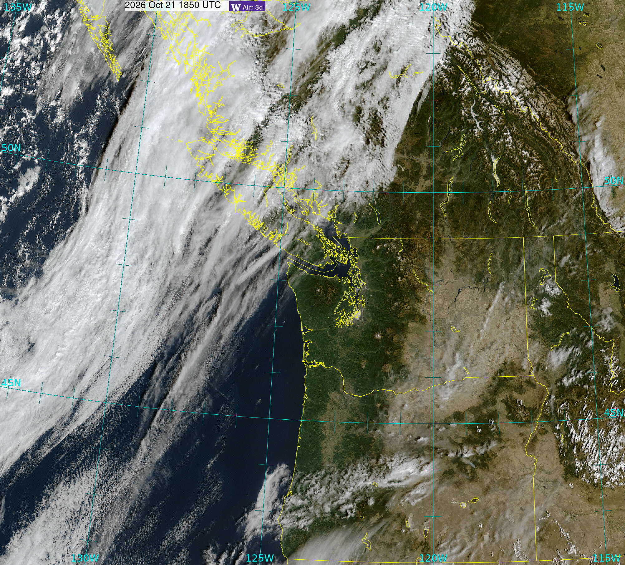 Northwest Satellite image from 21 Oct 2026 at 11:50 AM
