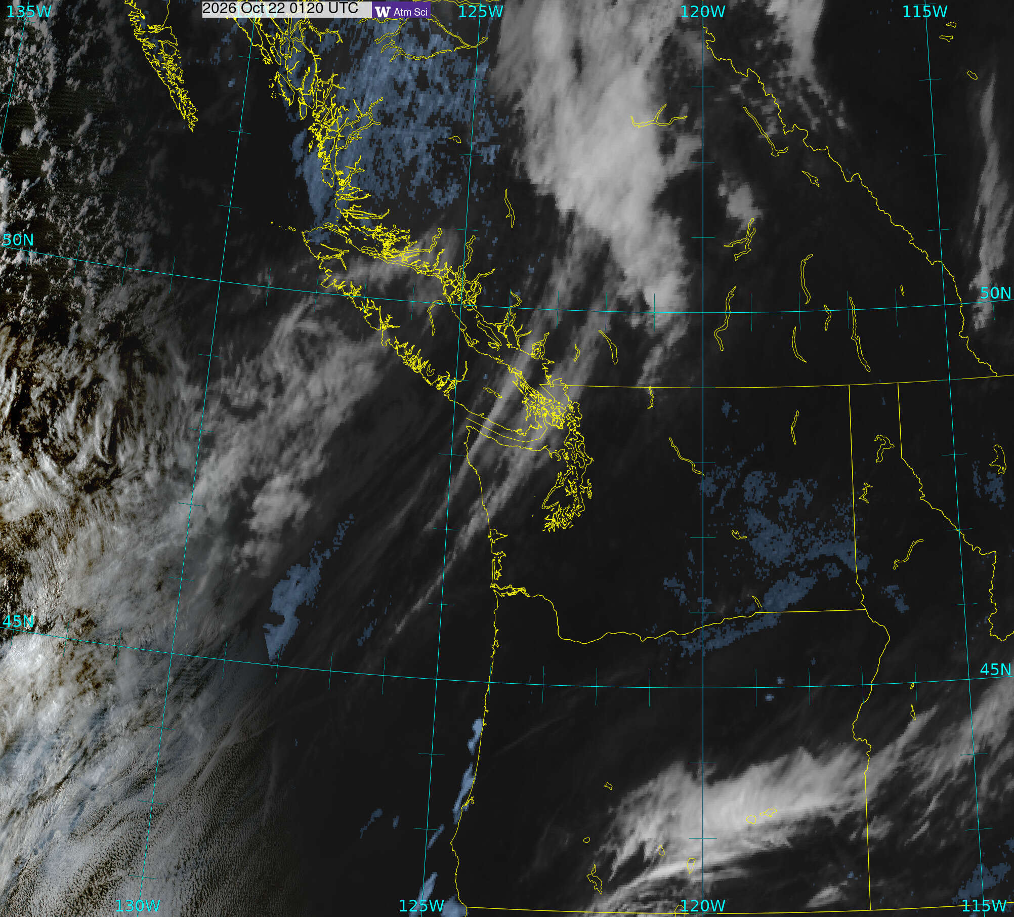 Northwest Satellite image from 21 Oct 2026 at 18:20 PM