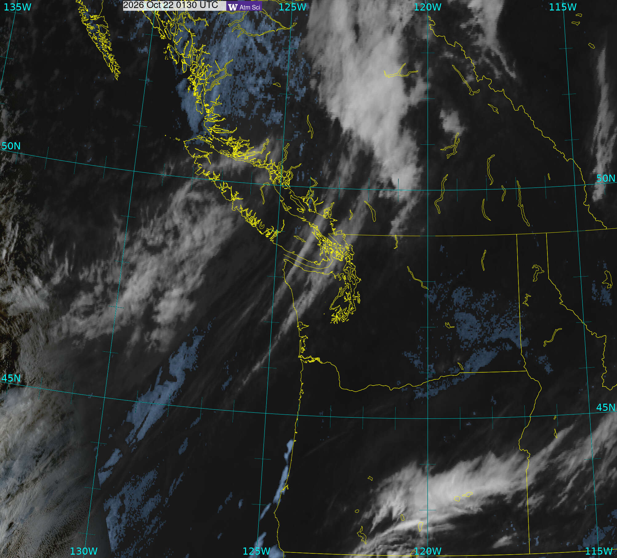 Northwest Satellite image from 21 Oct 2026 at 18:30 PM
