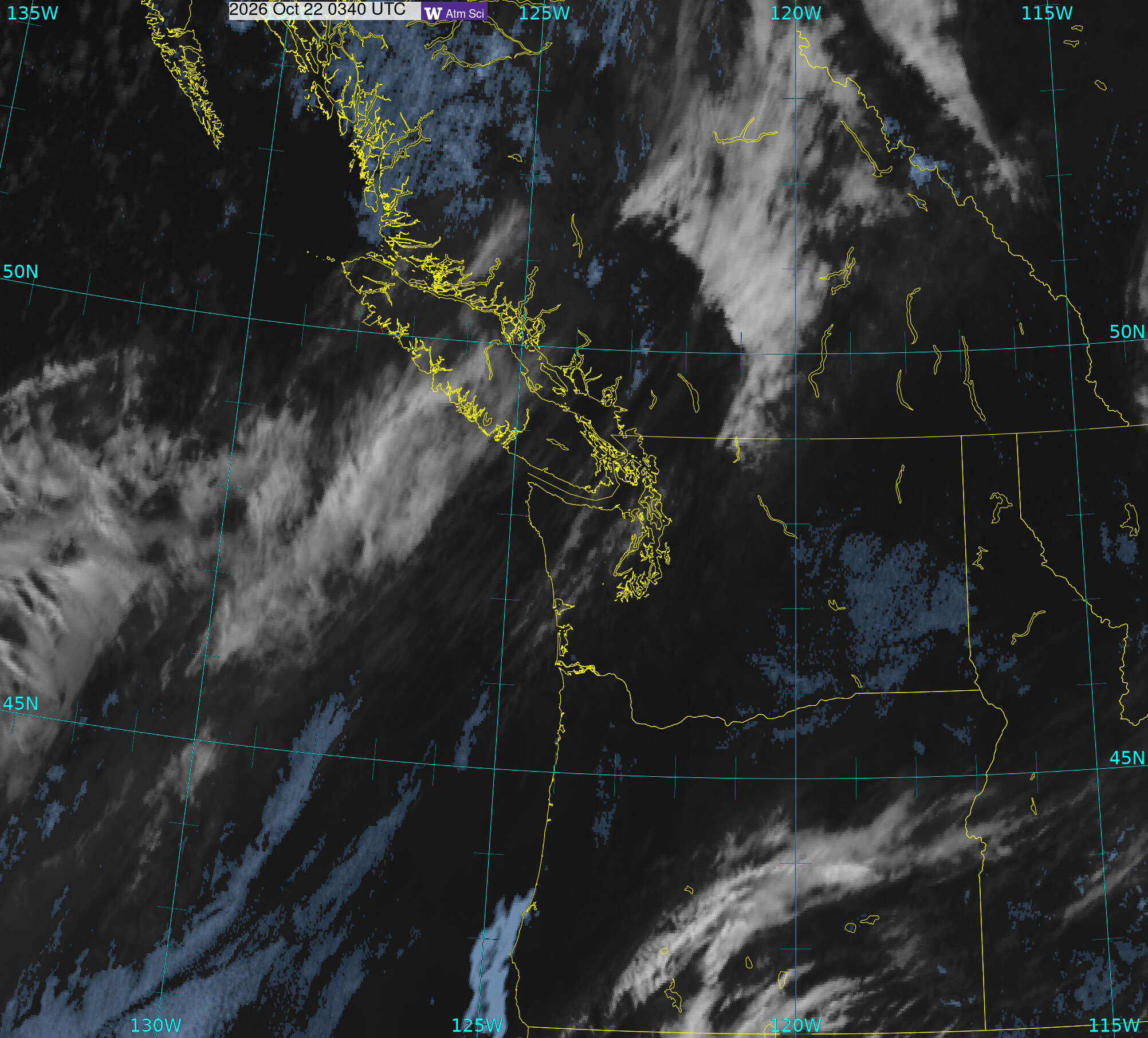 Northwest Satellite image from 21 Oct 2026 at 20:40 PM