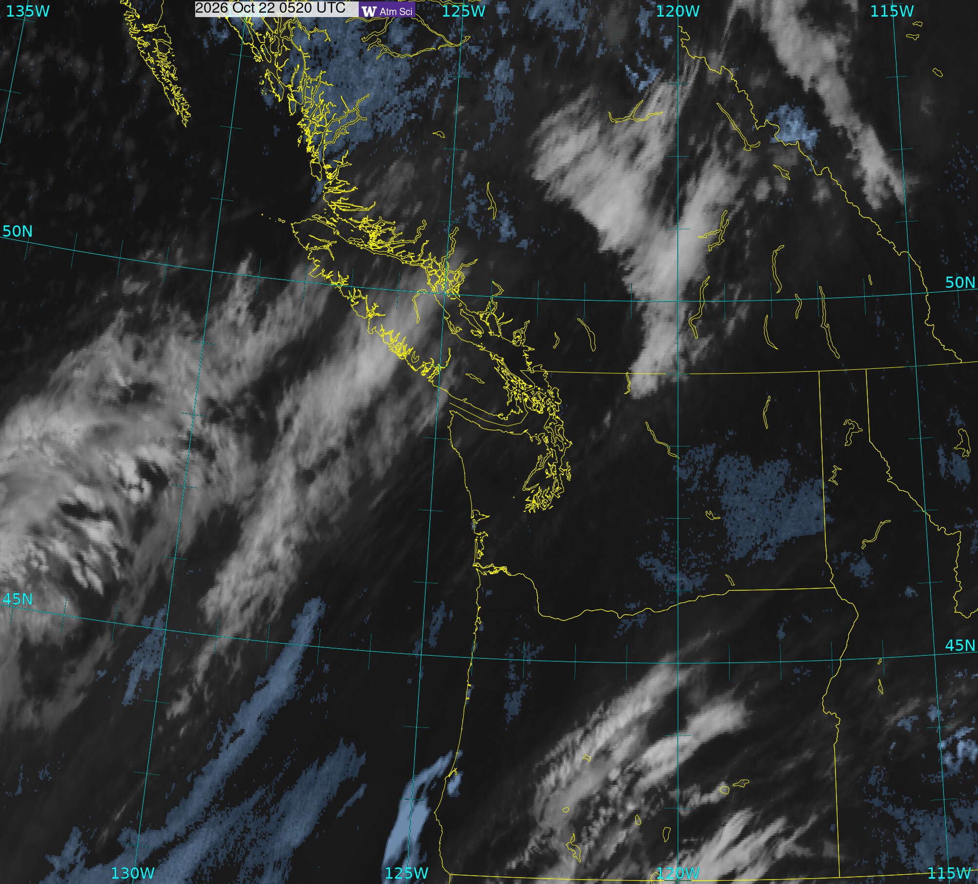 Northwest Satellite image from 21 Oct 2026 at 22:20 PM