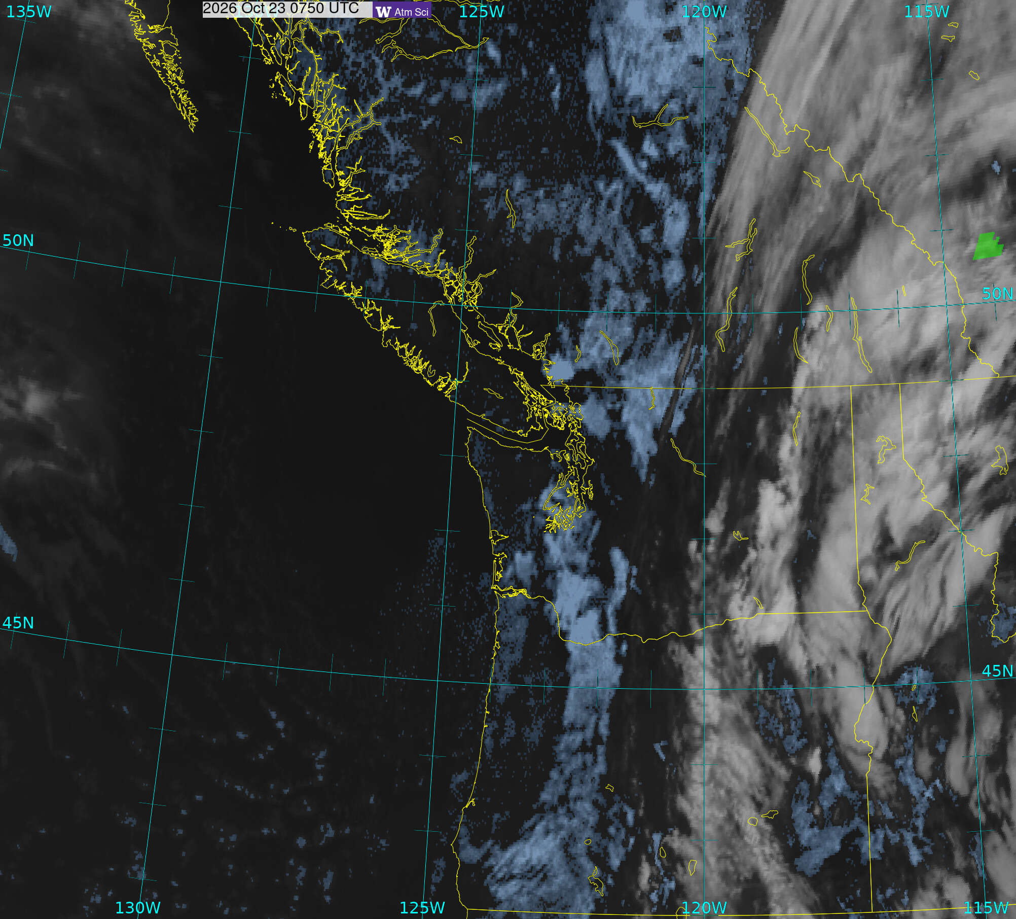 Northwest Satellite image from 23 Oct 2026 at 00:50 AM