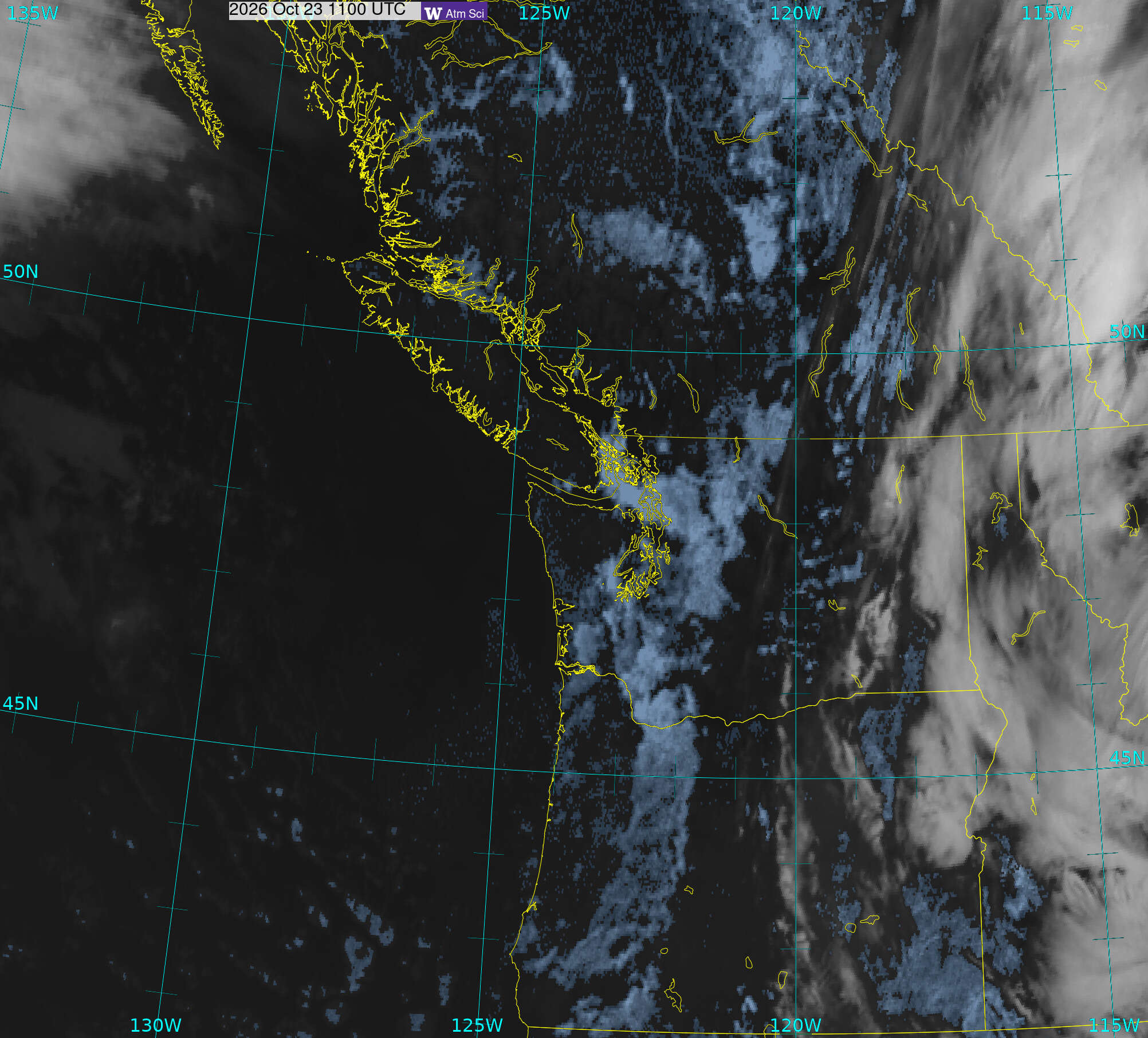 Northwest Satellite image from 23 Oct 2026 at 04:00 AM