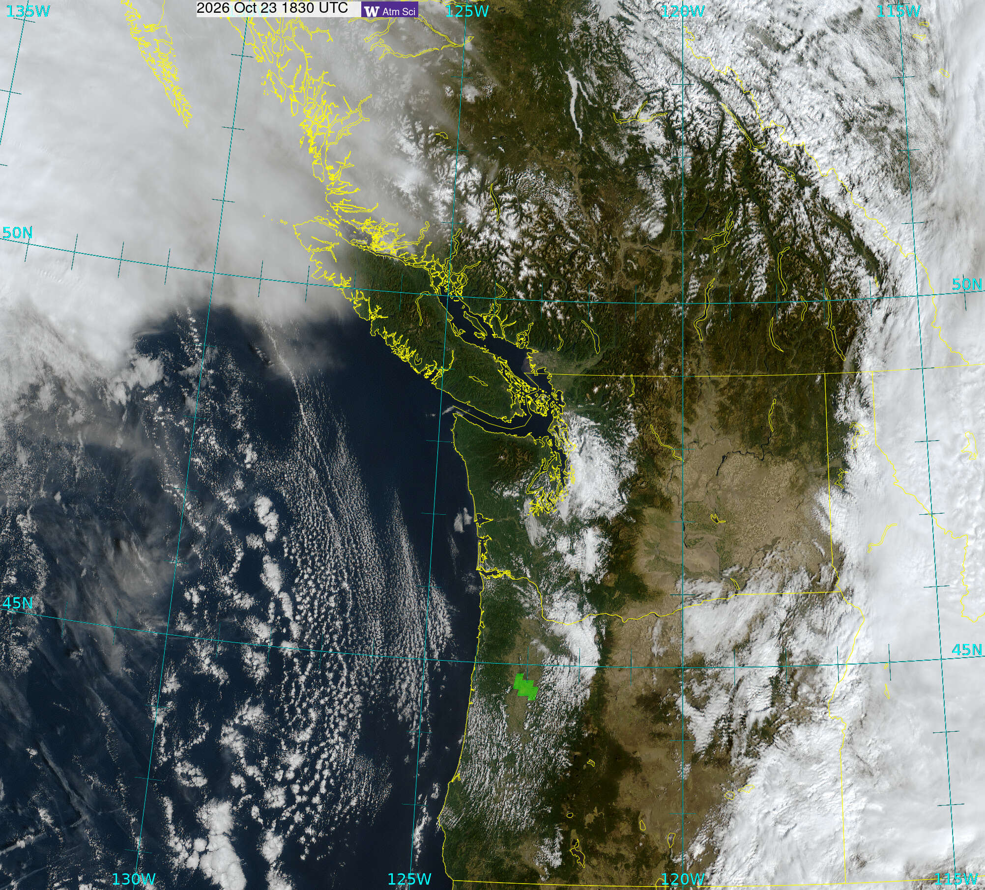 Northwest Satellite image from 23 Oct 2026 at 11:30 AM