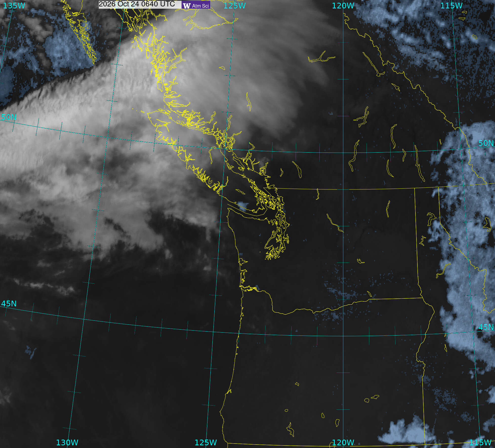 Northwest Satellite image from 23 Oct 2026 at 23:40 PM