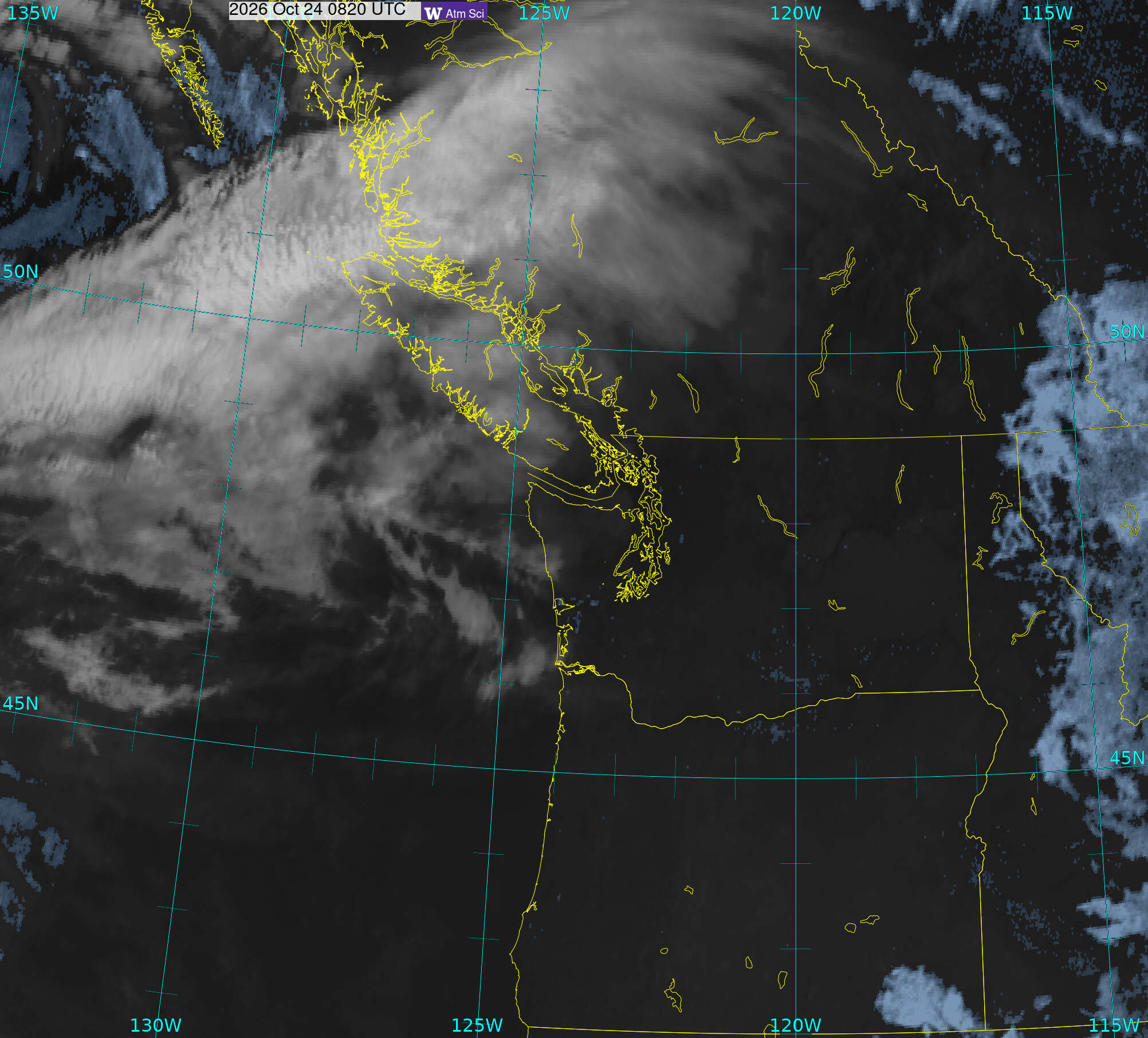 Northwest Satellite image from 24 Oct 2026 at 01:20 AM