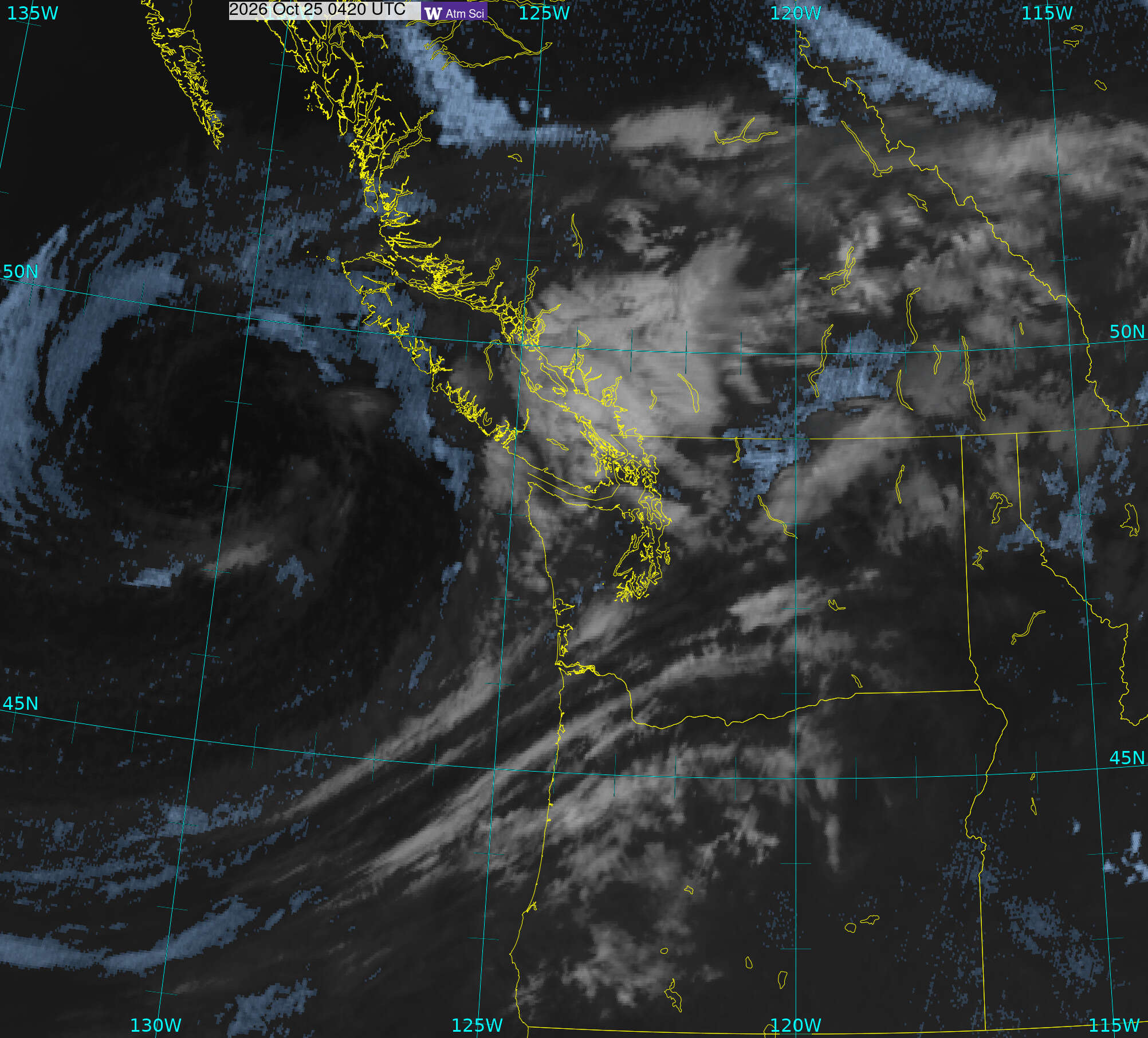 Northwest Satellite image from 24 Oct 2026 at 21:20 PM