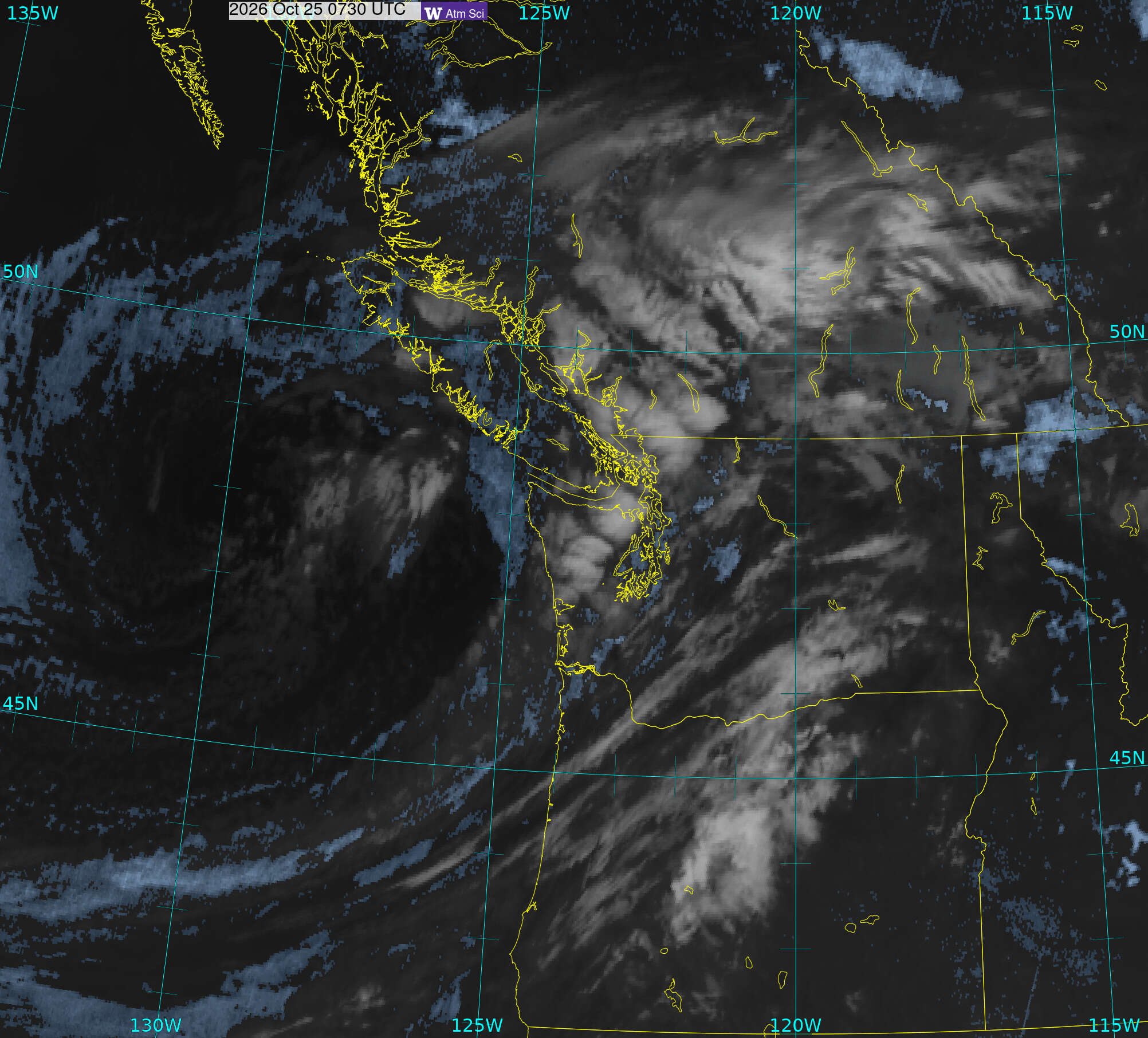 Northwest Satellite image from 25 Oct 2026 at 00:30 AM